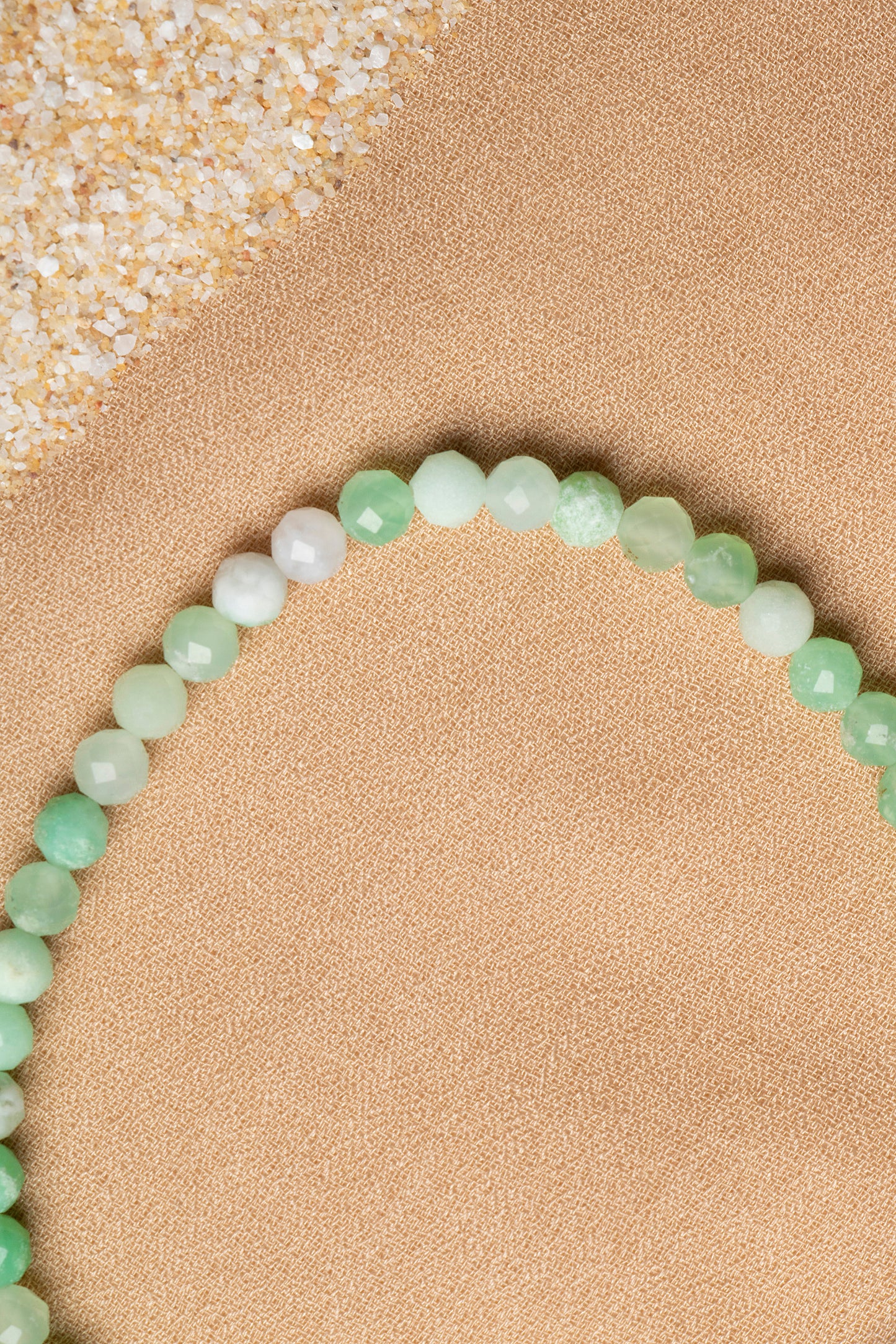 Chrysoprase Necklace and Bracelet Set with Silver Clasps 3-4 mm