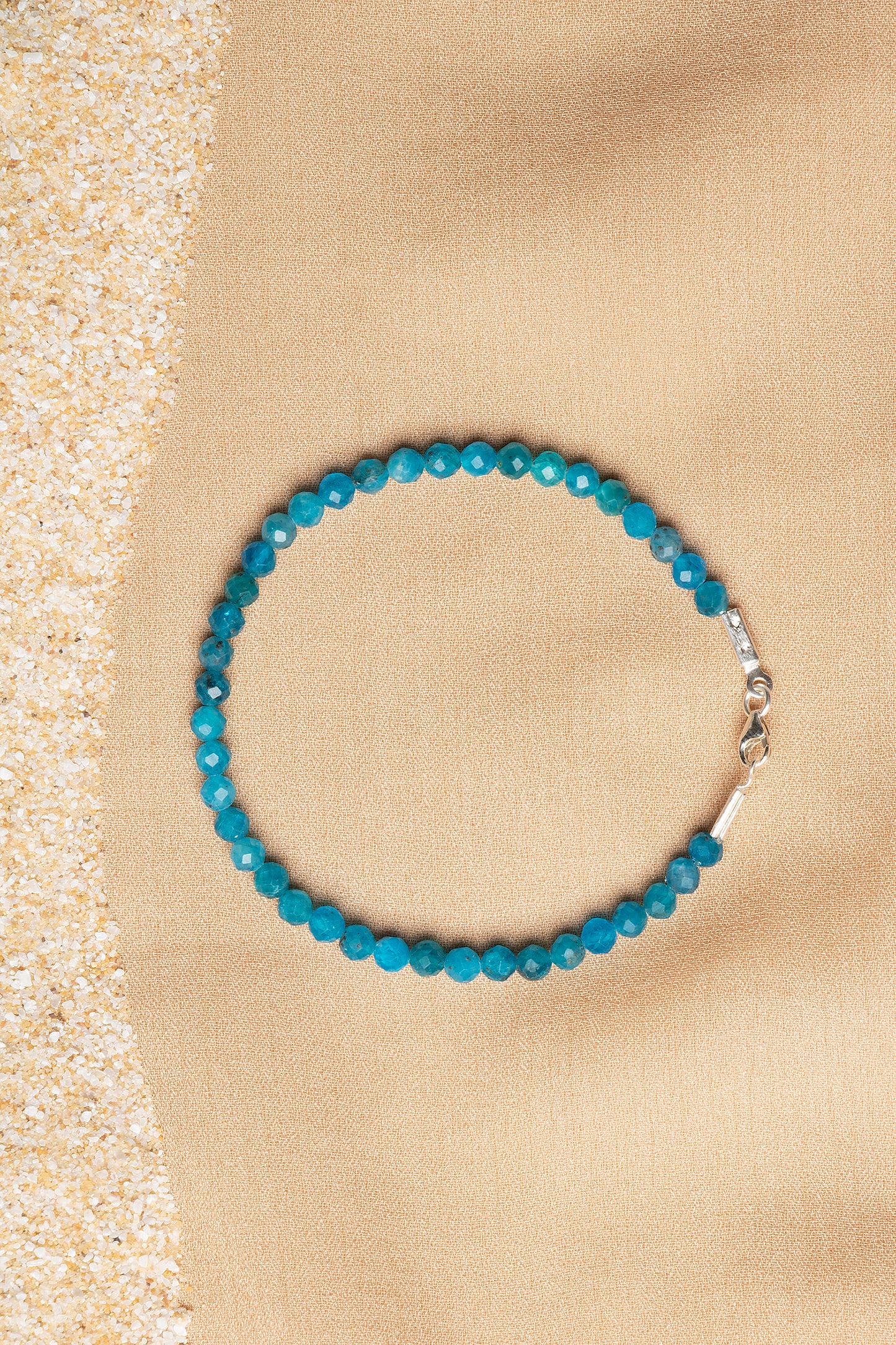 Turquoise Necklace and Bracelet Set with Silver Clasps 3-4 mm