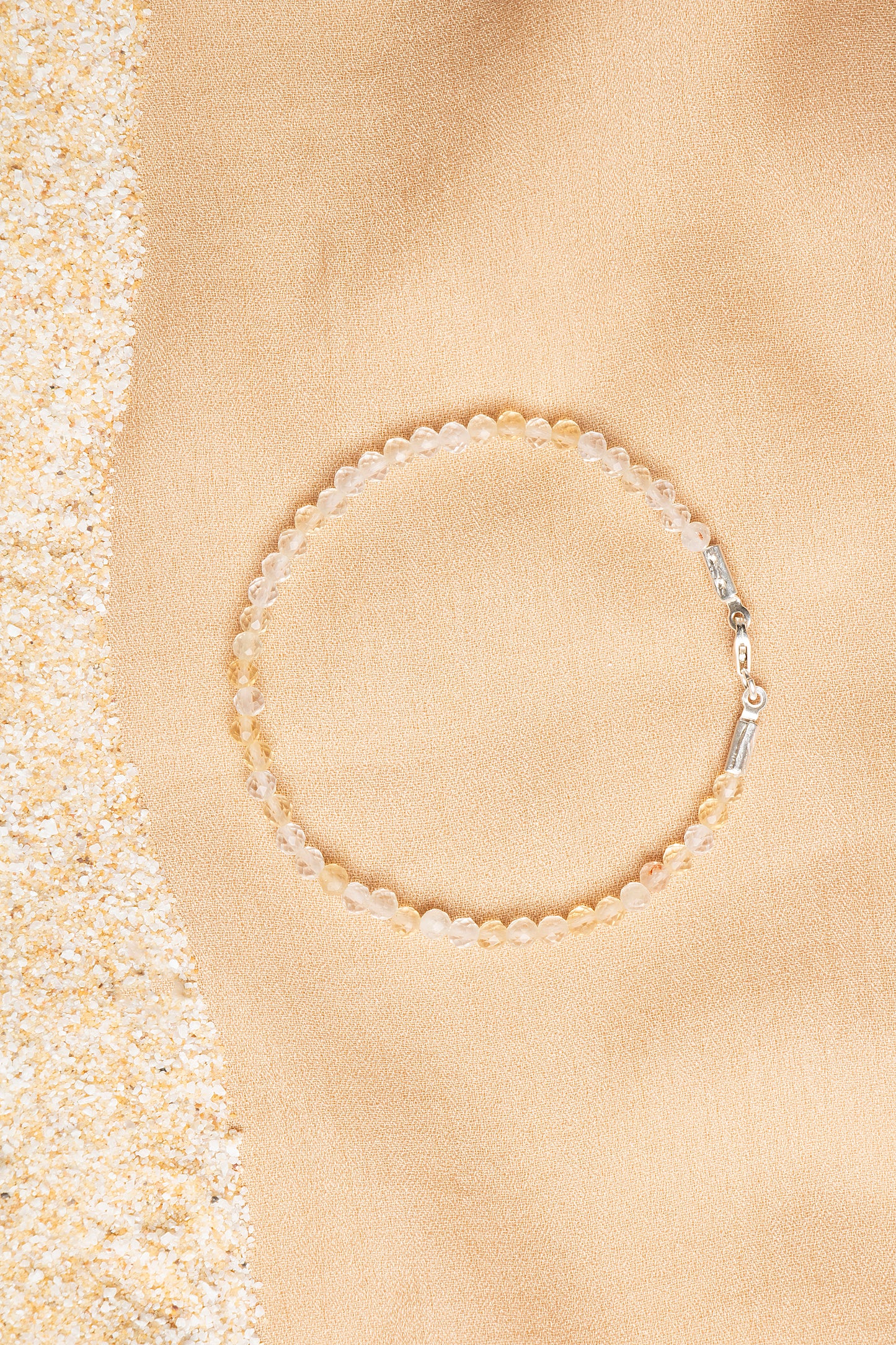 Citrine Necklace and Bracelet Set with Silver Clasps 3-4 mm