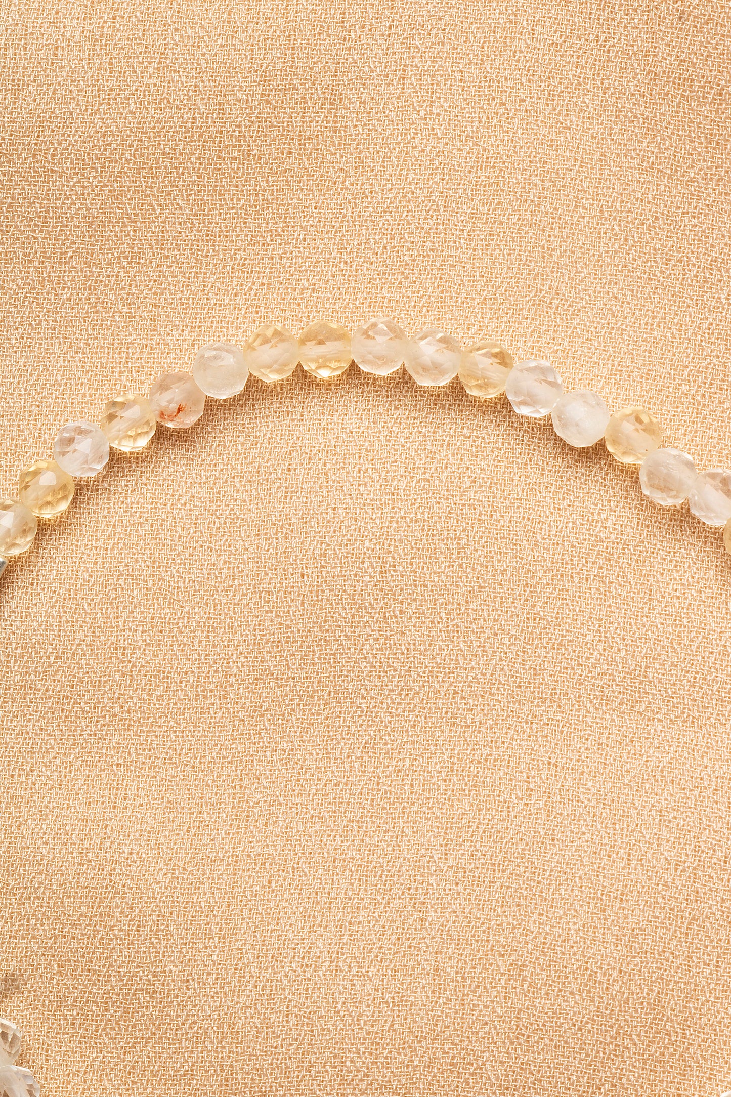 Citrine Necklace and Bracelet Set with Silver Clasps 3-4 mm