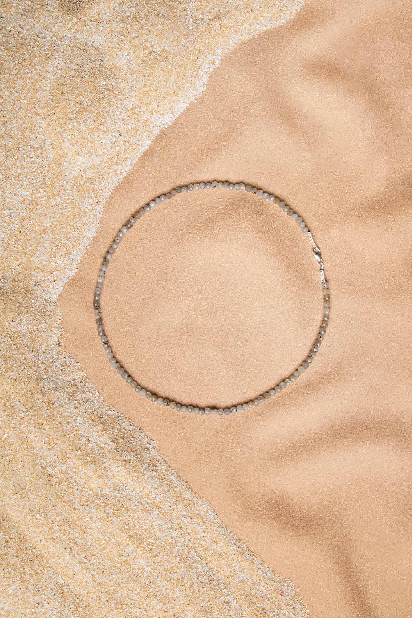 Labradorite Necklace and Bracelet Set with Silver Clasps 3-4 mm