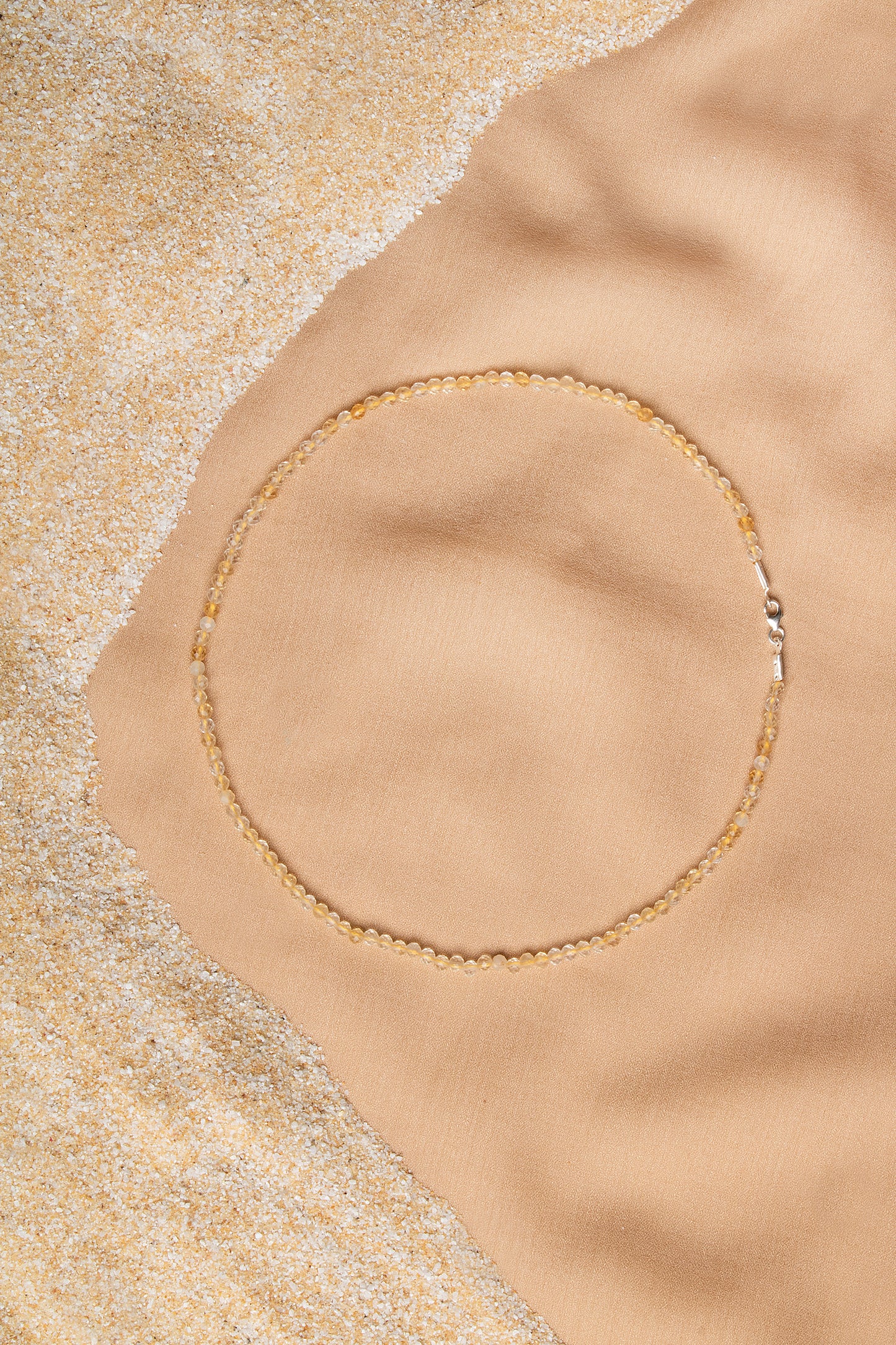 Citrine Necklace and Bracelet Set with Silver Clasps 3-4 mm