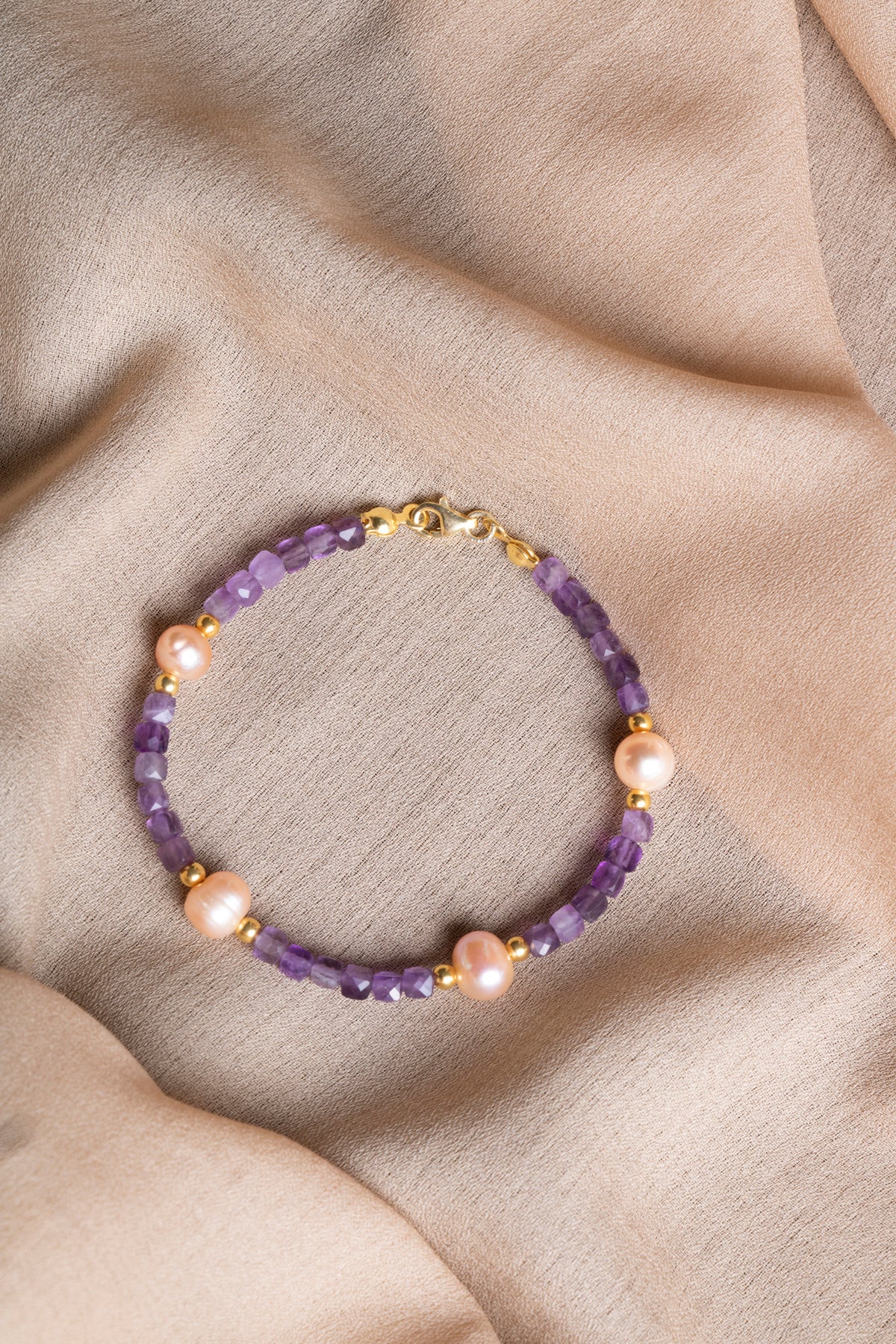 Oceanistone Amethyst - Pearl Natural Stone Bracelet