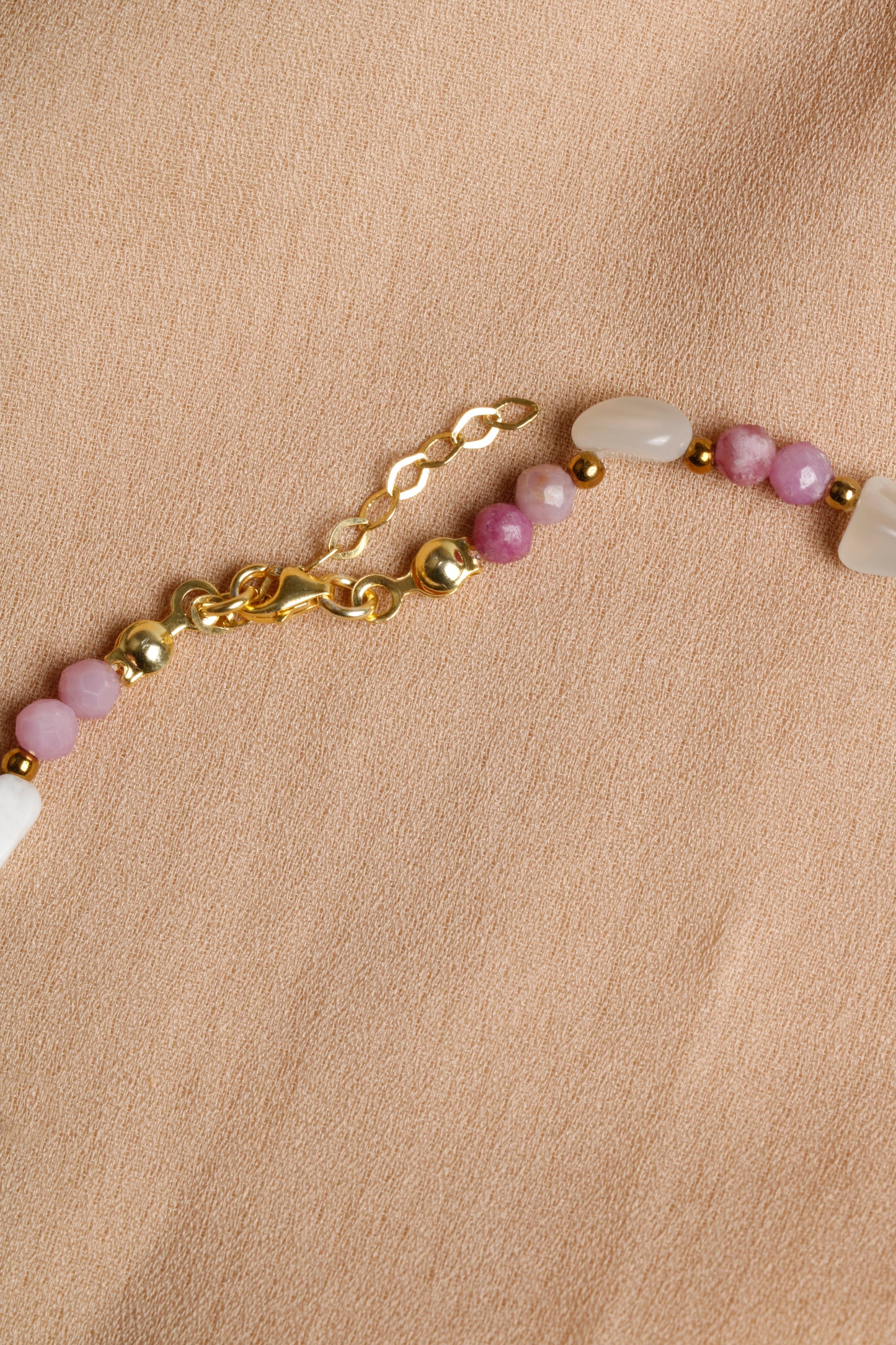 "Moonlit Elegance" Moonstone and Ruby Necklace with Silver Accents