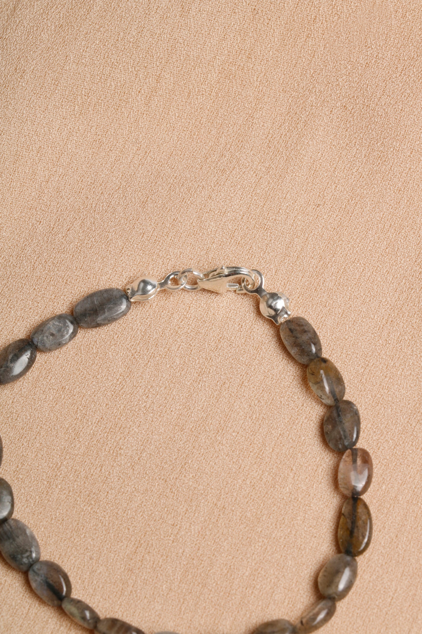 Oceanistone Labradorite Bracelet with Sterling Silver Clasp