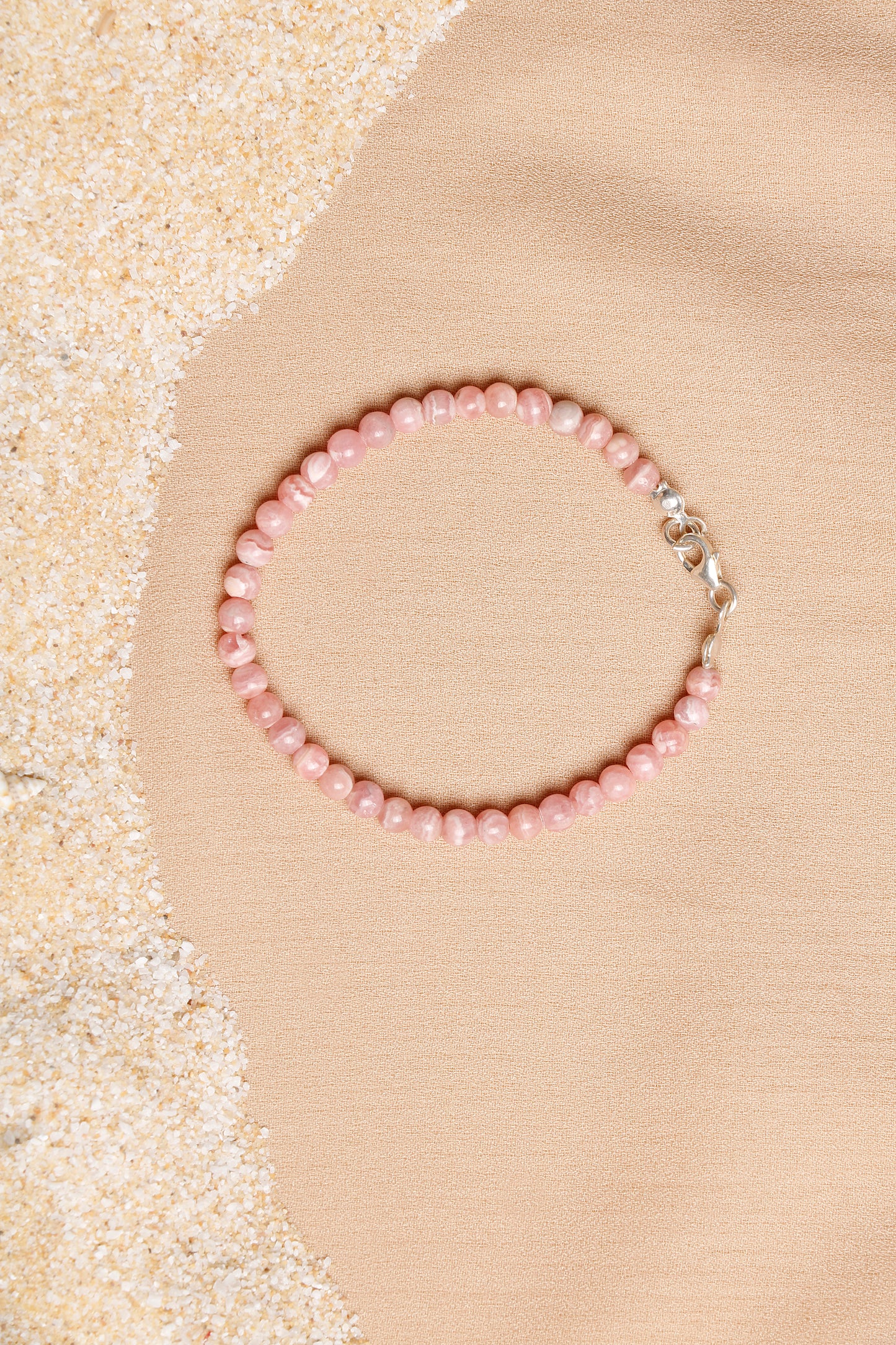 Oceanistone Rhodochrosite Bracelet with Sterling Silver Clasp