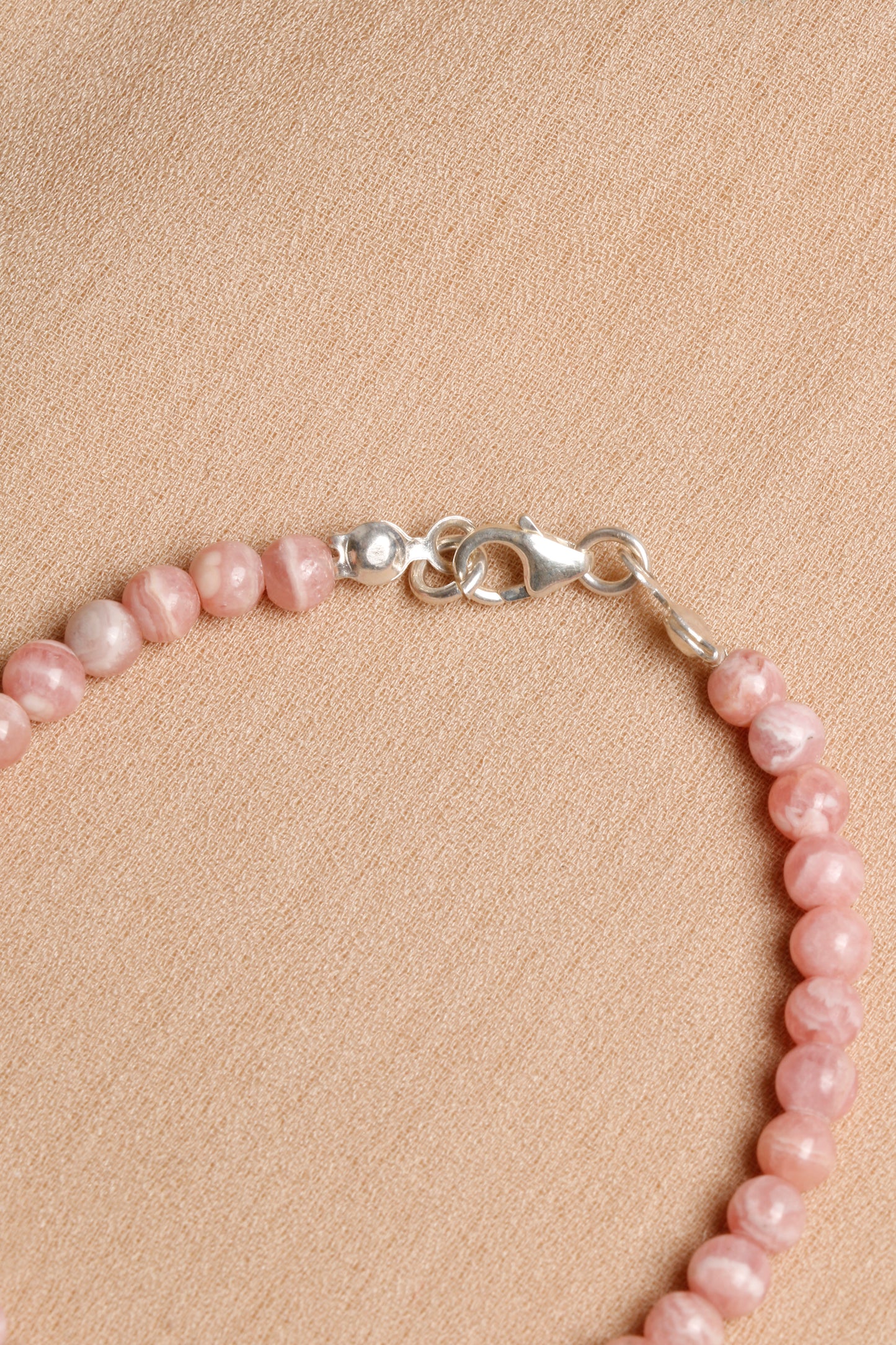 Oceanistone Rhodochrosite Bracelet with Sterling Silver Clasp