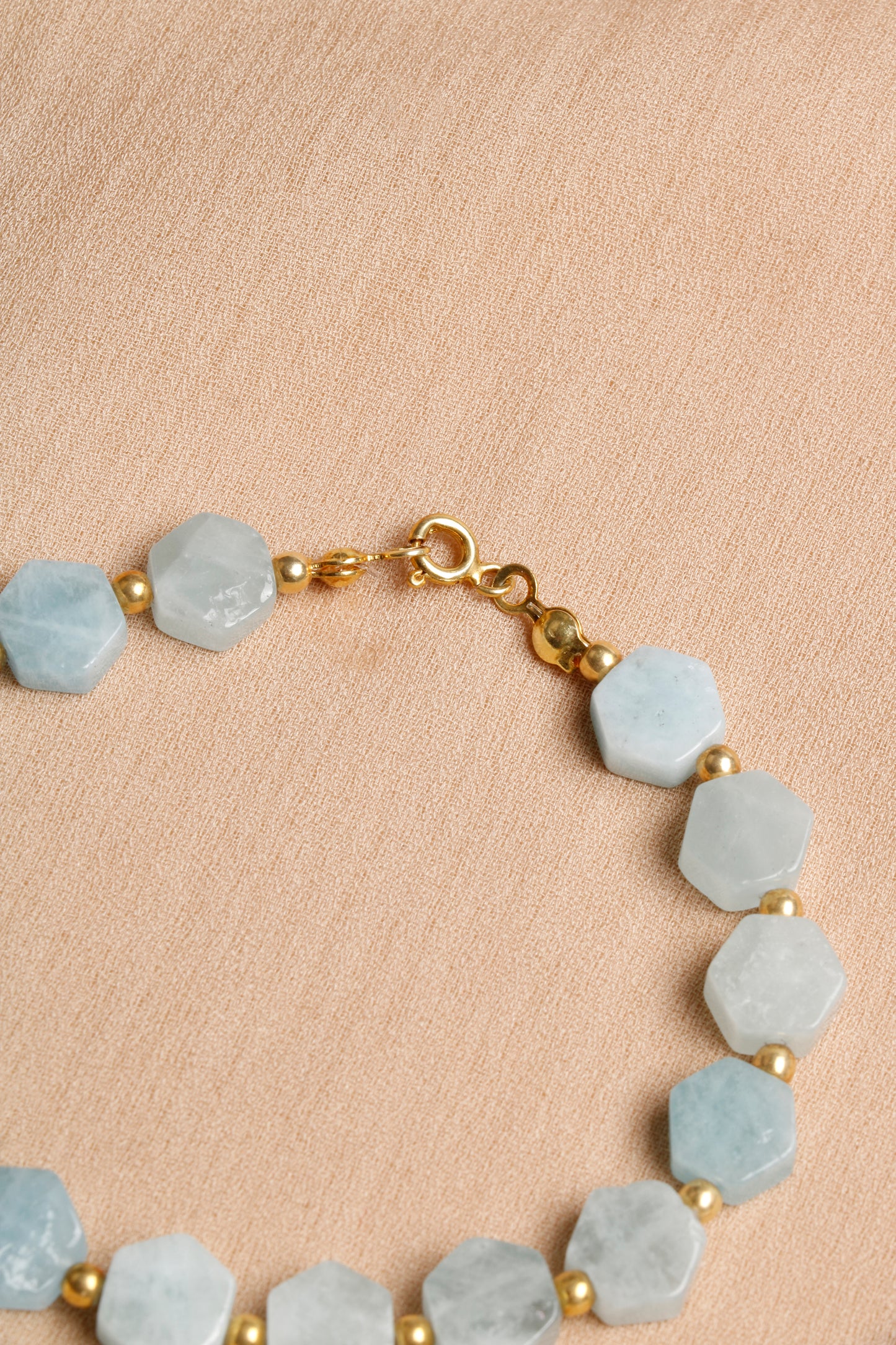 Aquamarine Bracelet with Custom-Cut Beads and Silver Clasp