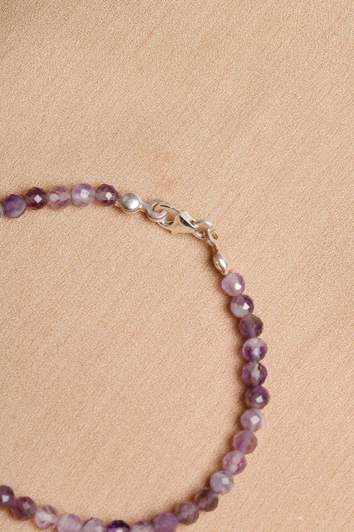 Amethyst Bracelet with Custom-Cut 4 mm Beads and Silver Clasp