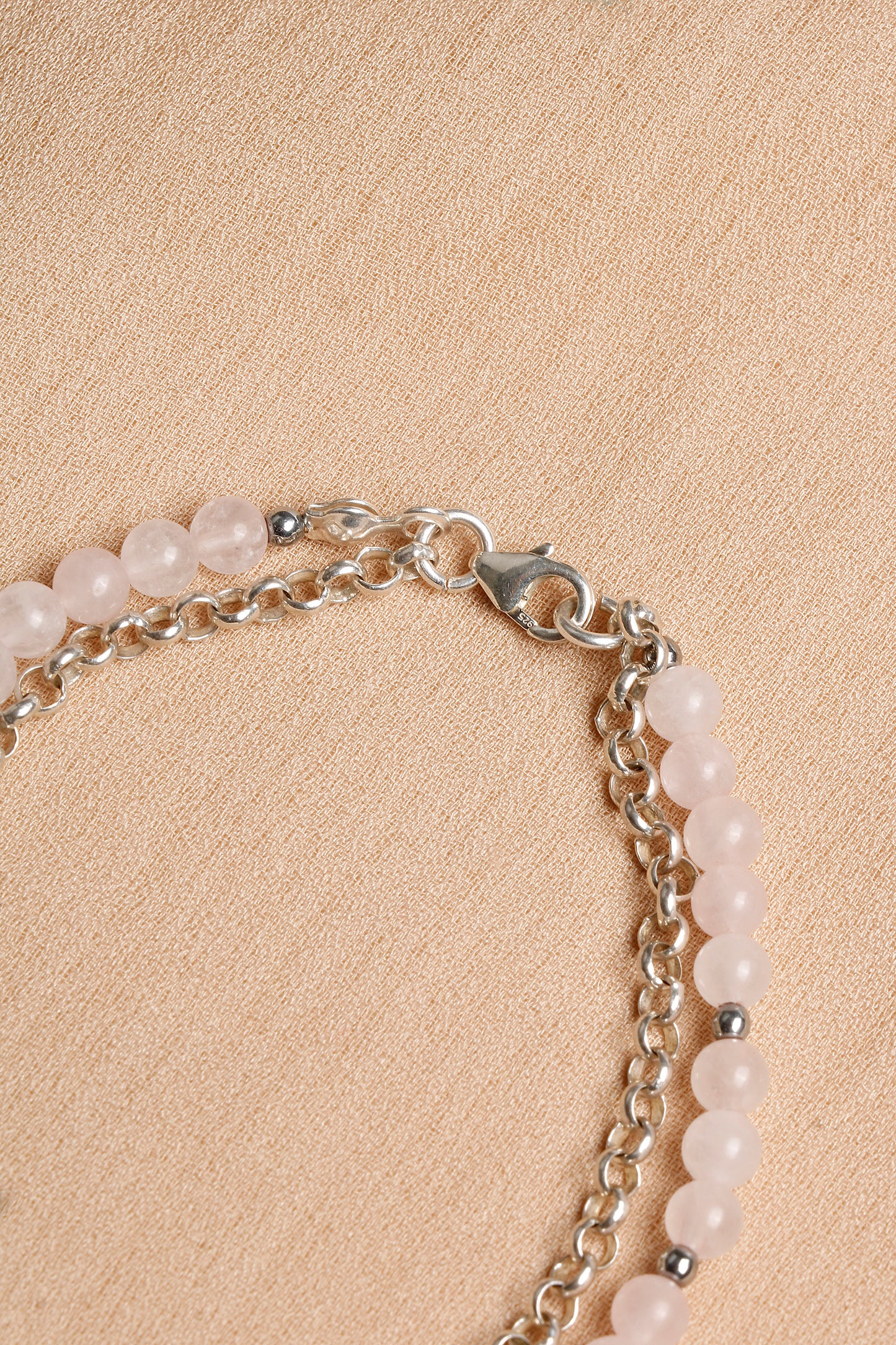 Oceanistone Rose Quartz Bracelet with Sterling Silver Clasp Product Description: