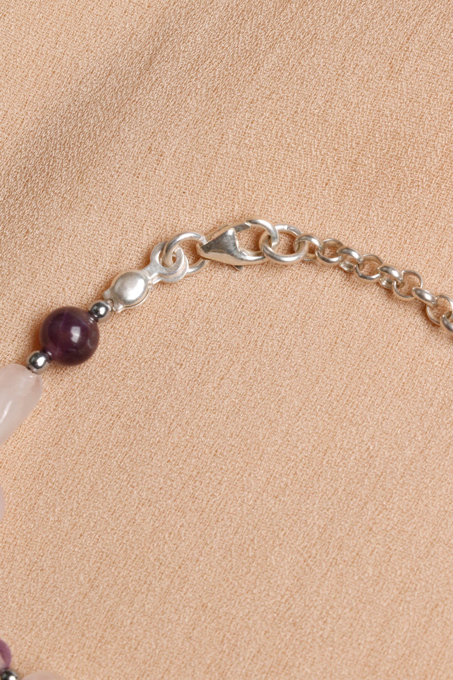 Oceanistone Rose Quartz Bracelet with Sterling Silver Clasp