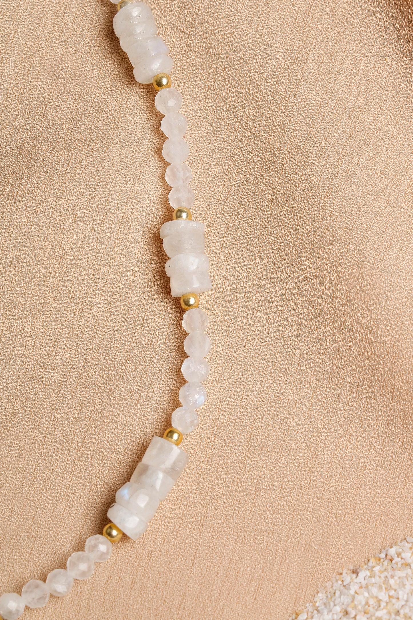 Oceanistone Genuine Moonstone Necklace with Silver Accents