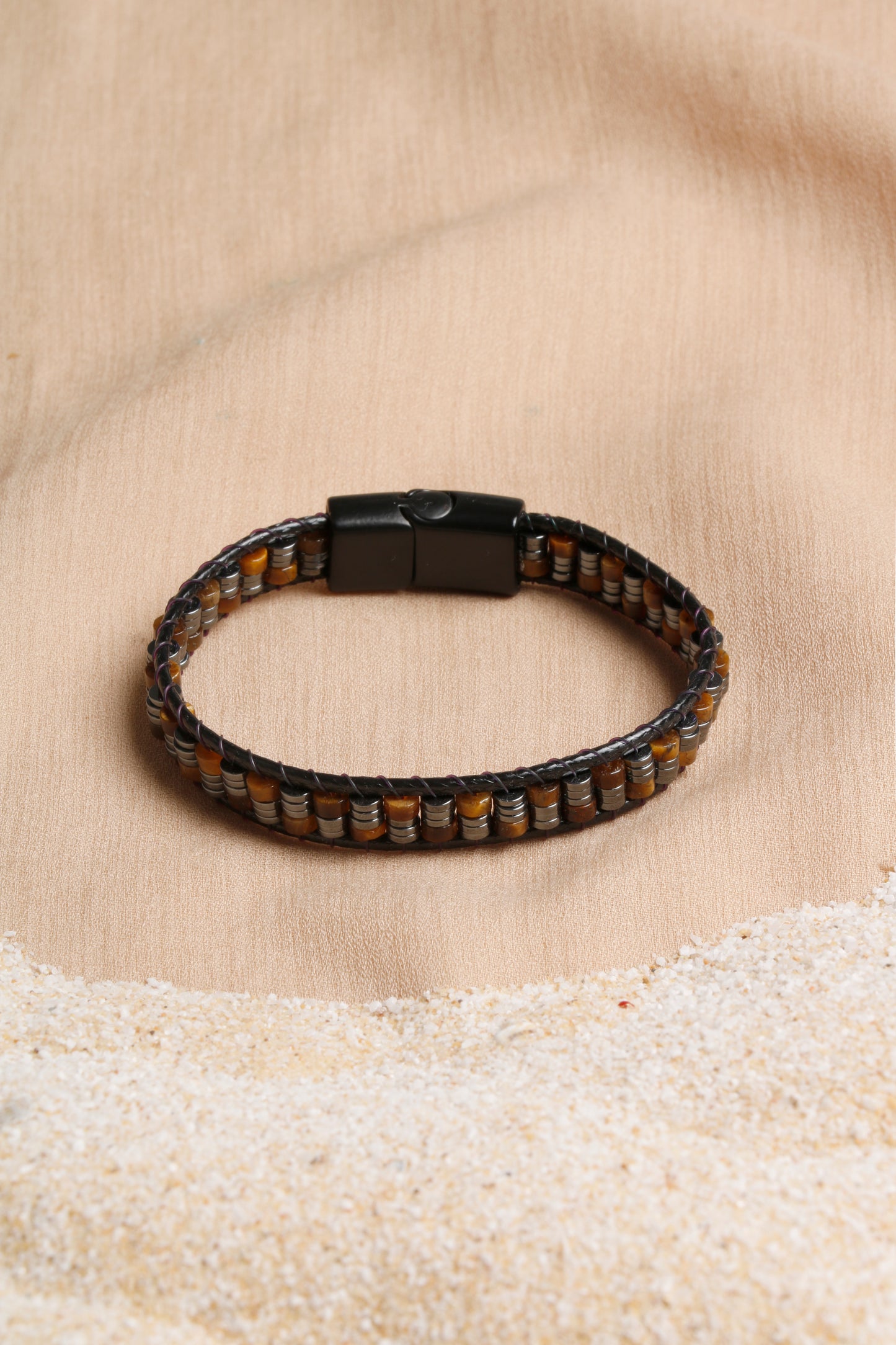 Oceanistone Men’s Bracelet Collection: Citrine, Turquoise, and Hematite Balance
