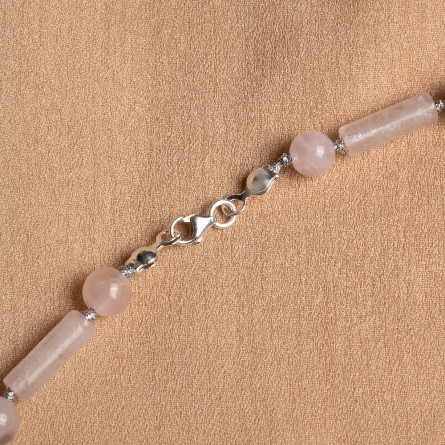 Garnet and Rose Quartz Necklace with Sterling Silver Pendant – Oceanistone Collection