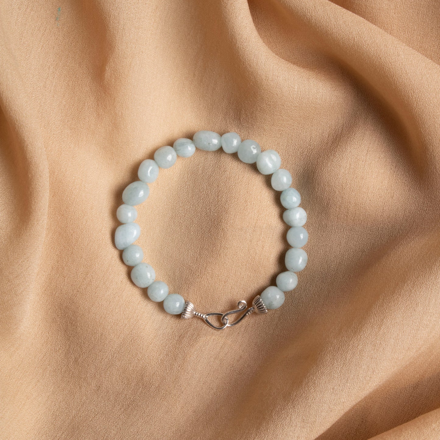 Handcrafted Amazonite Bracelet with Sterling Silver Clasp