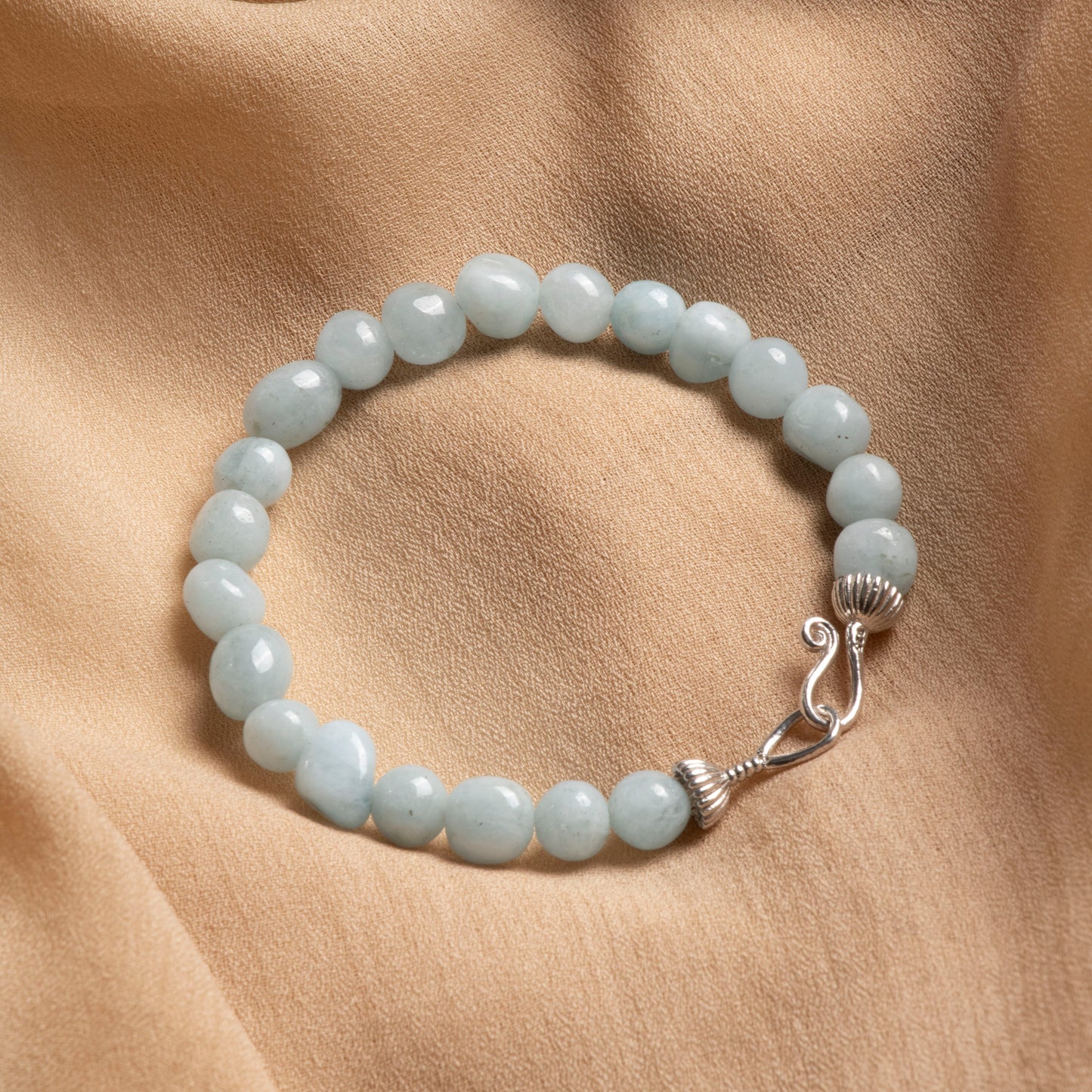 Handcrafted Amazonite Bracelet with Sterling Silver Clasp