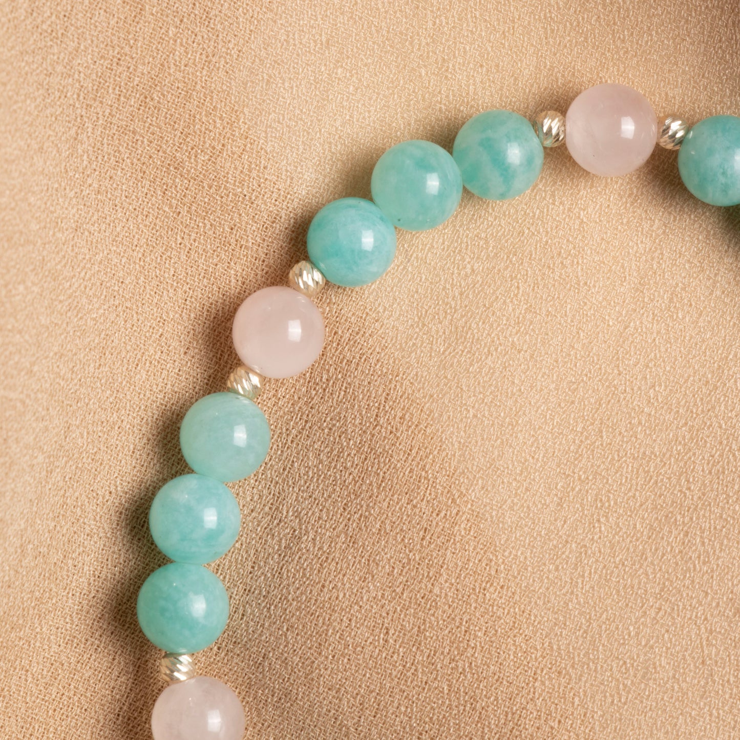 Amazonite & Rose Quartz Natural Stone Bracelet – Special Design