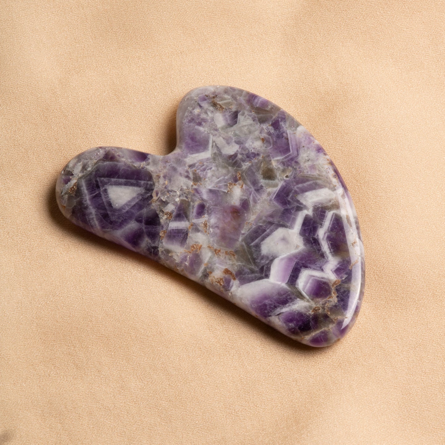 Amethyst Heart-Shaped Gua Sha Facial Massage Stone