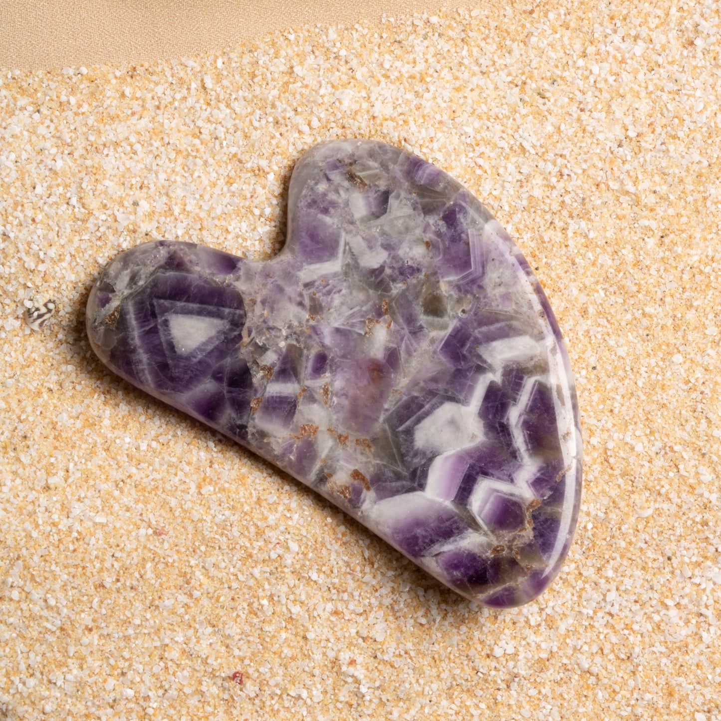 Amethyst Heart-Shaped Gua Sha Facial Massage Stone
