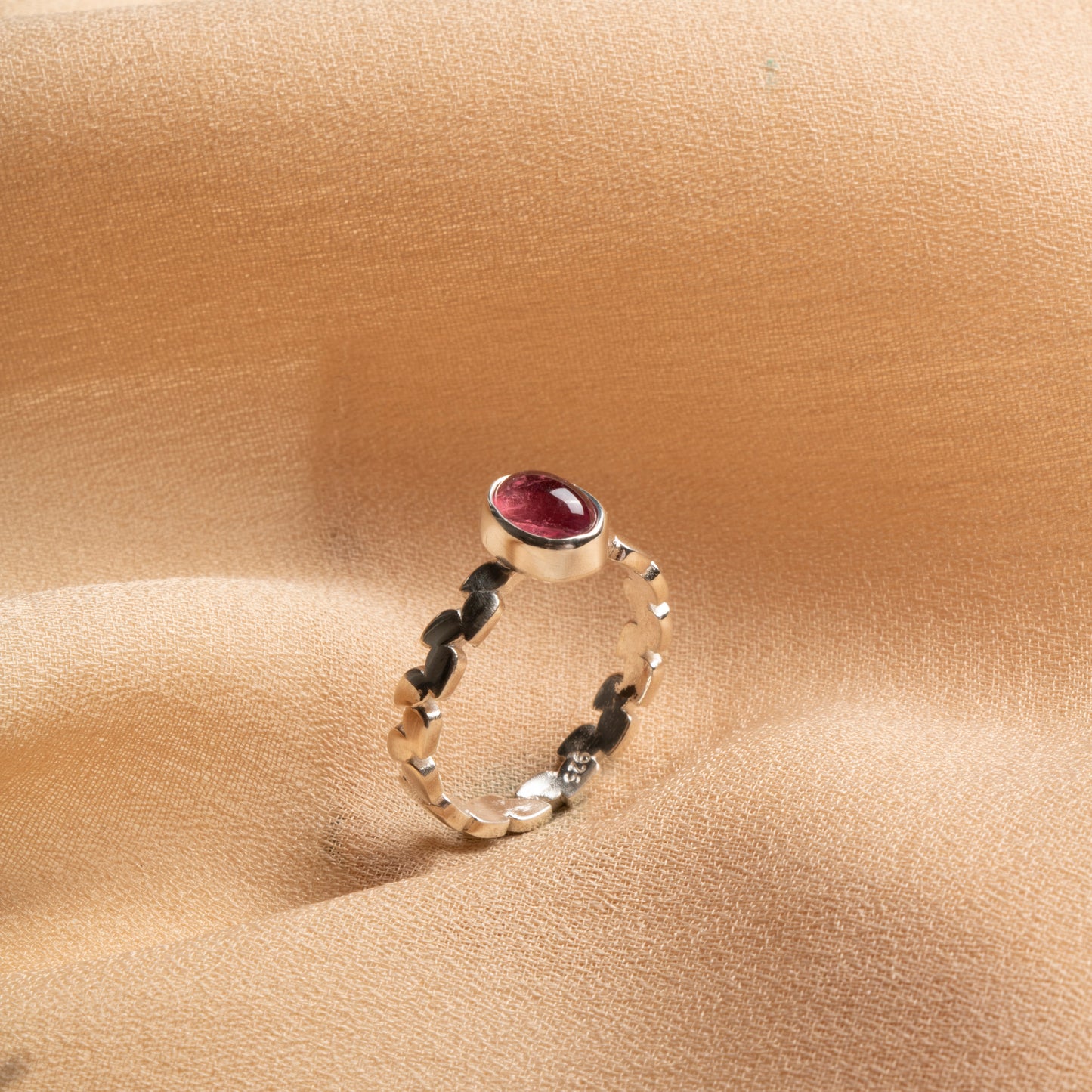 Handmade Sterling Silver Tourmaline Ring for Women – Certified Natural Gemstone
