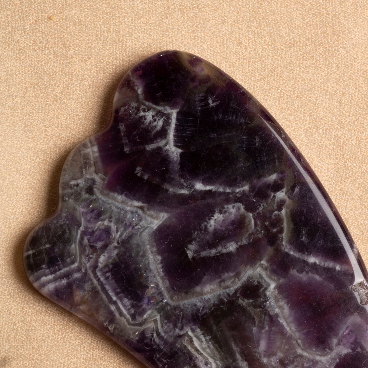 Amethyst Gua Sha Facial Massage Stone – Goose Foot Shape