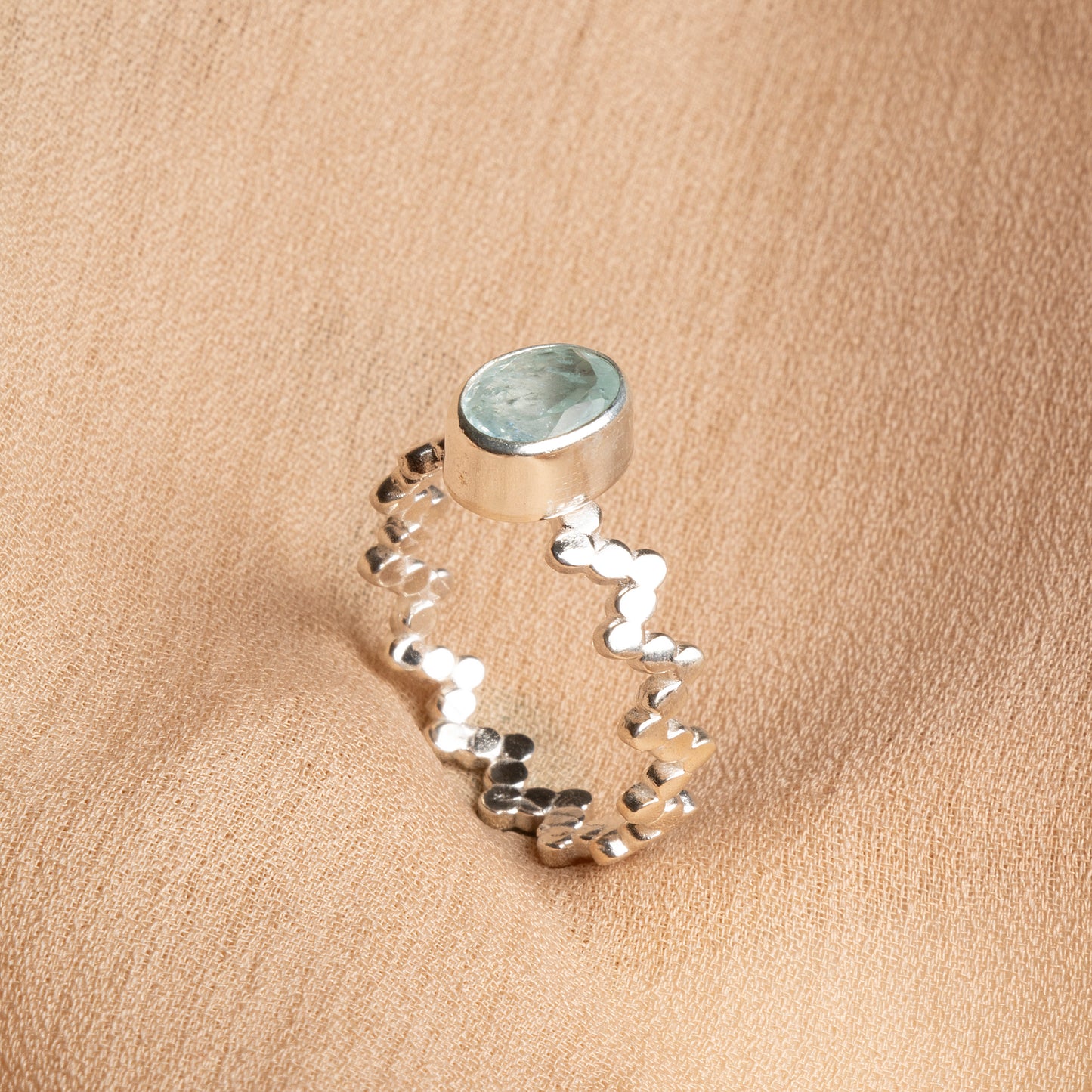 Elegant Aquamarine Silver Ring – 925 Sterling Silver, Certified
