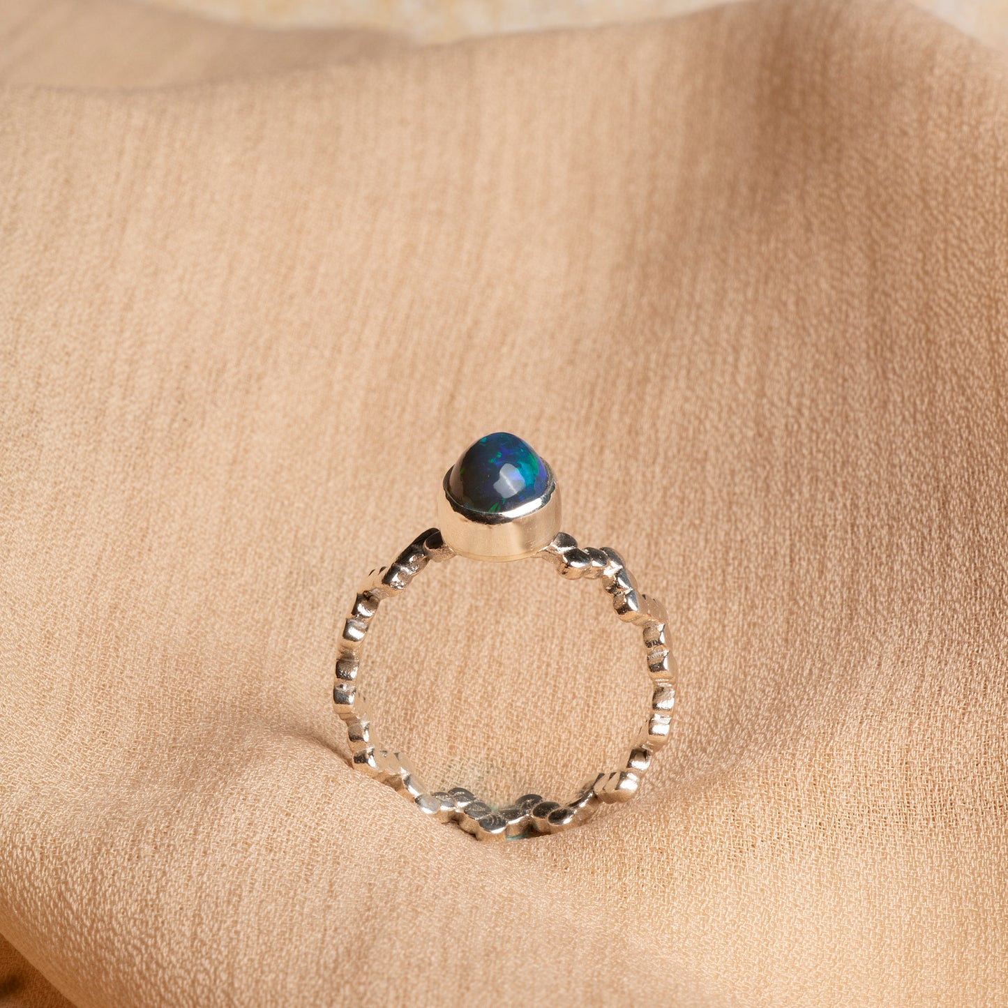 Mystical Opal Sterling Silver Ring – Radiant Elegance