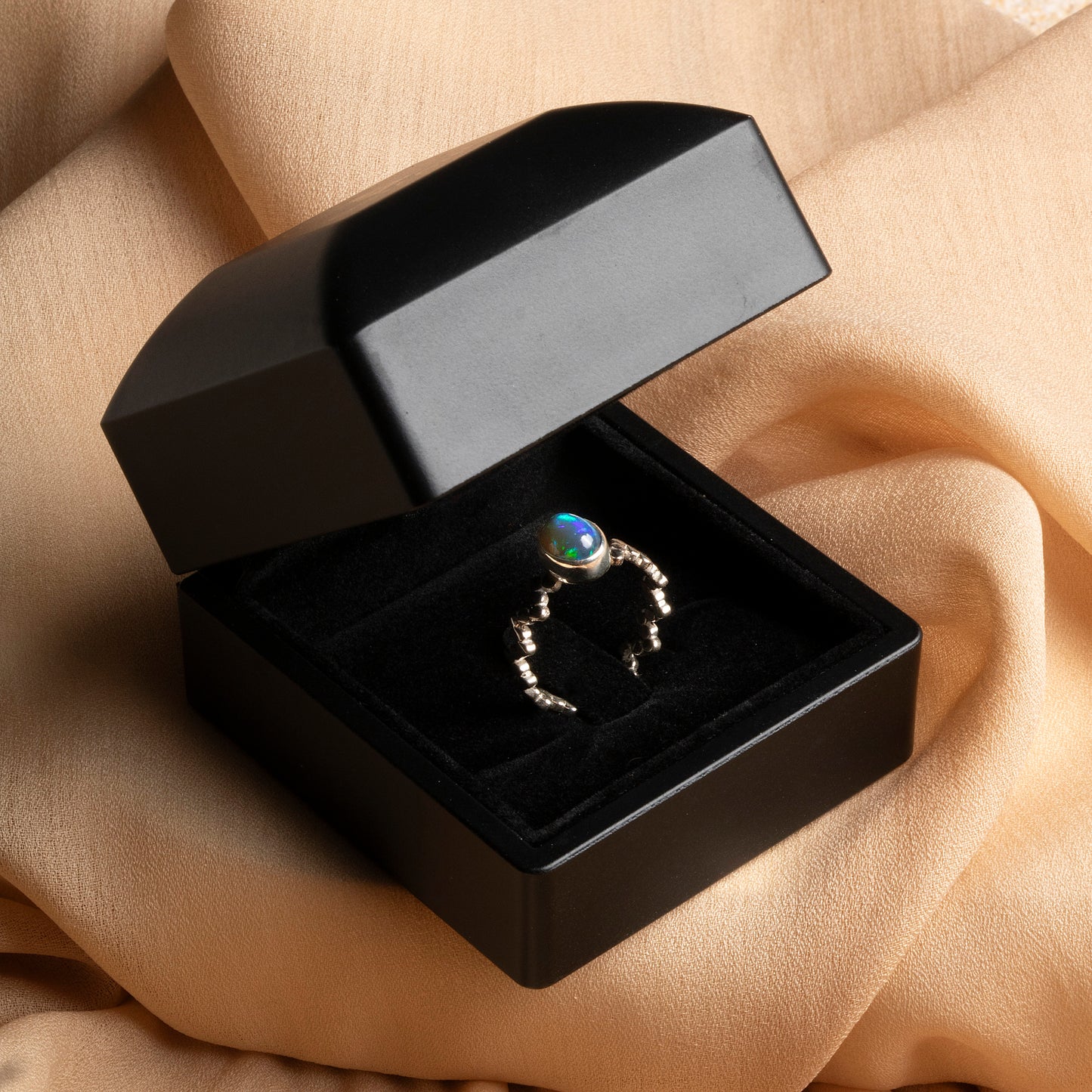 Mystical Opal Sterling Silver Ring – Radiant Elegance