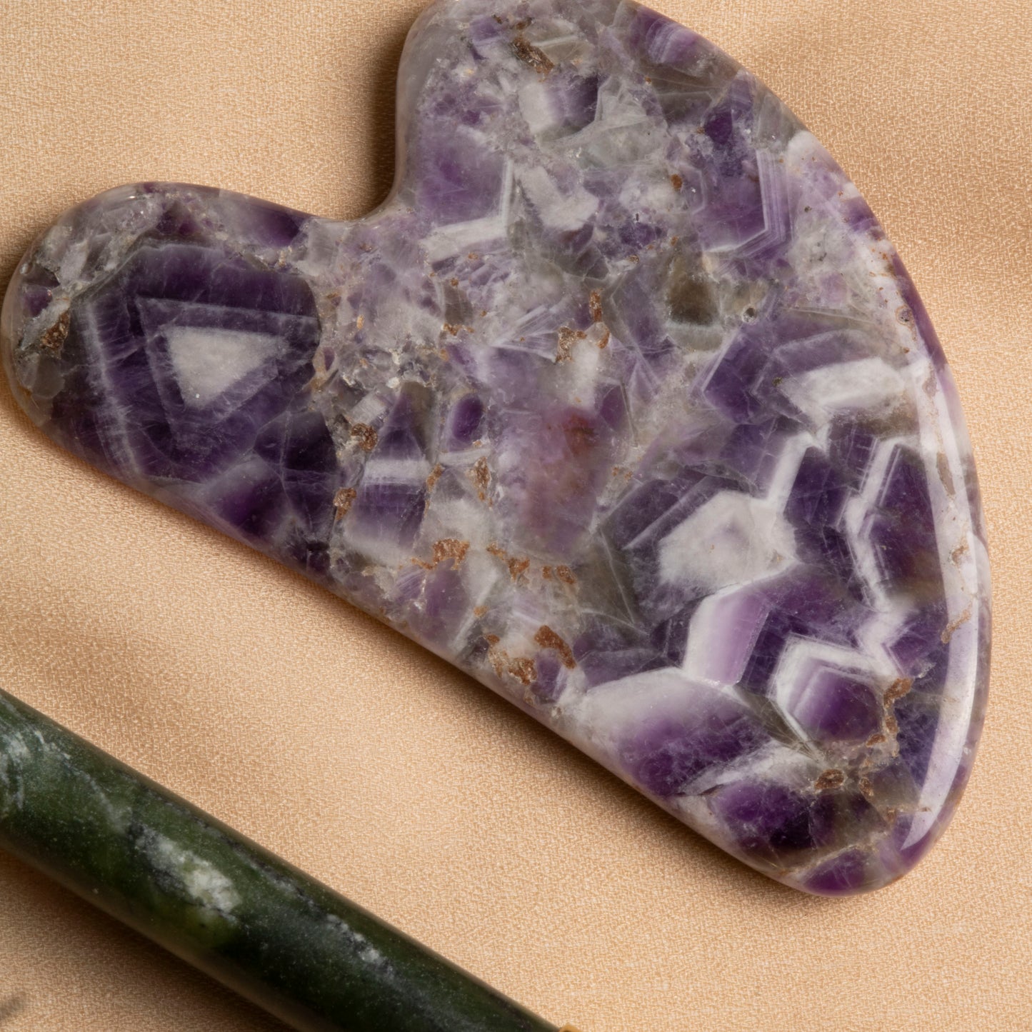 Jade Roller & Amethyst Heart-Shaped Gua Sha Massage Set