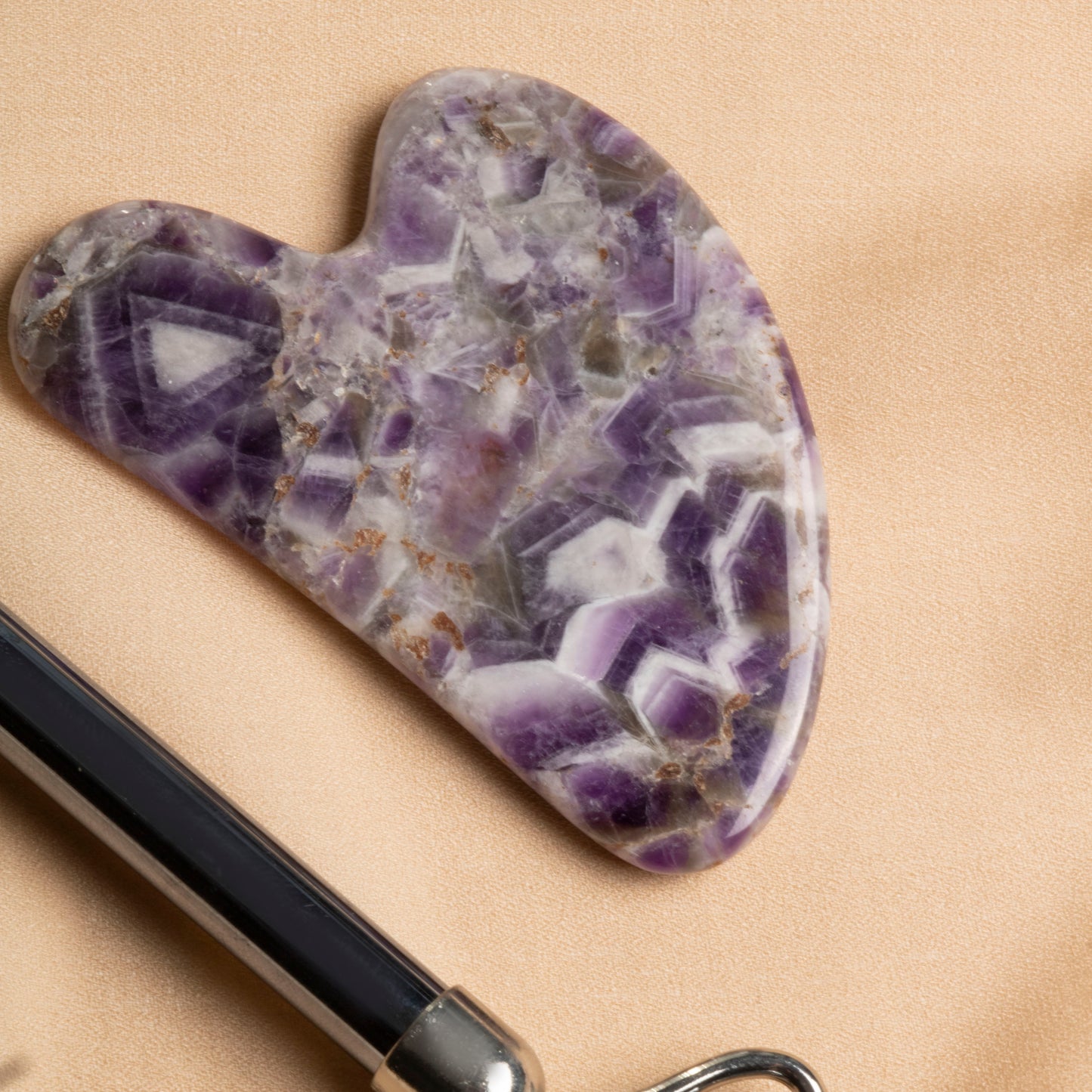 Terahertz Roller & Amethyst Heart-Shaped Gua Sha Massage Set