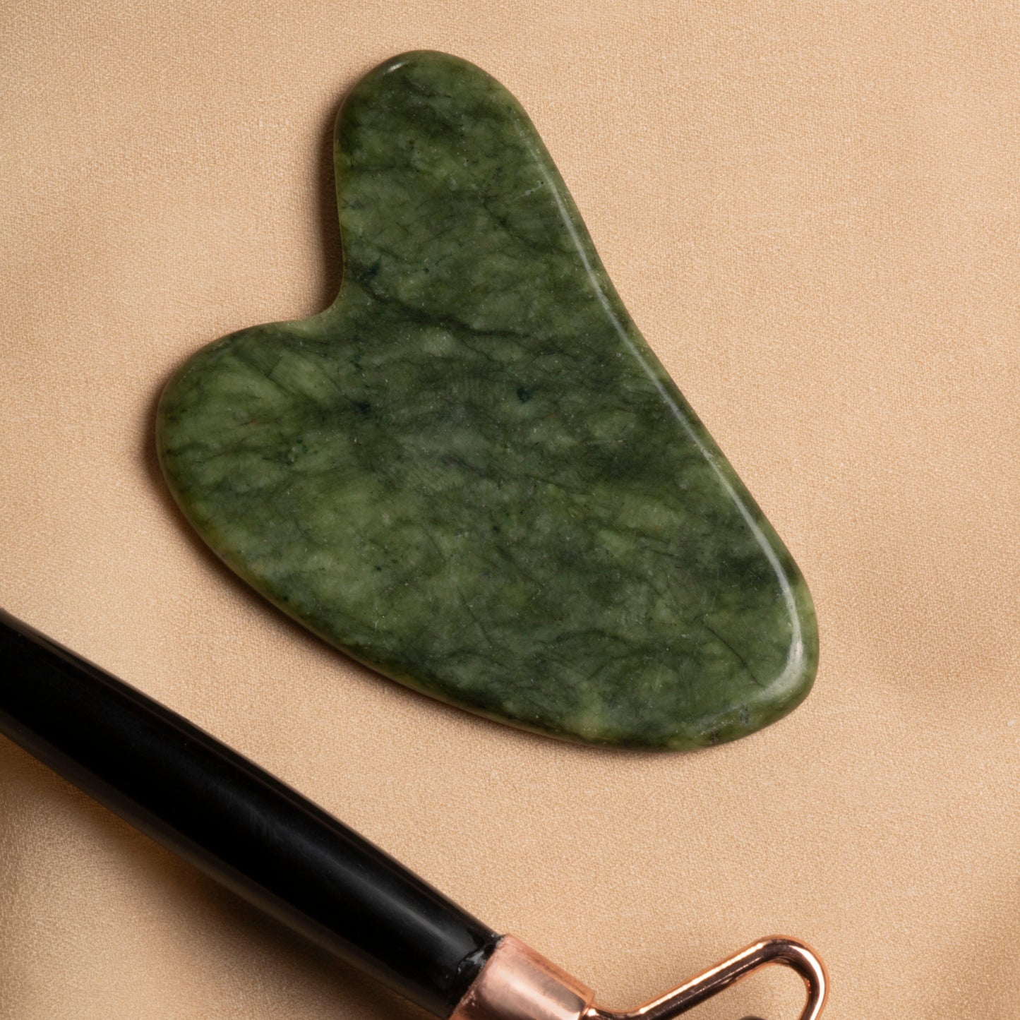 Obsidian Roller & Jade Heart-Shaped Gua Sha Massage Set