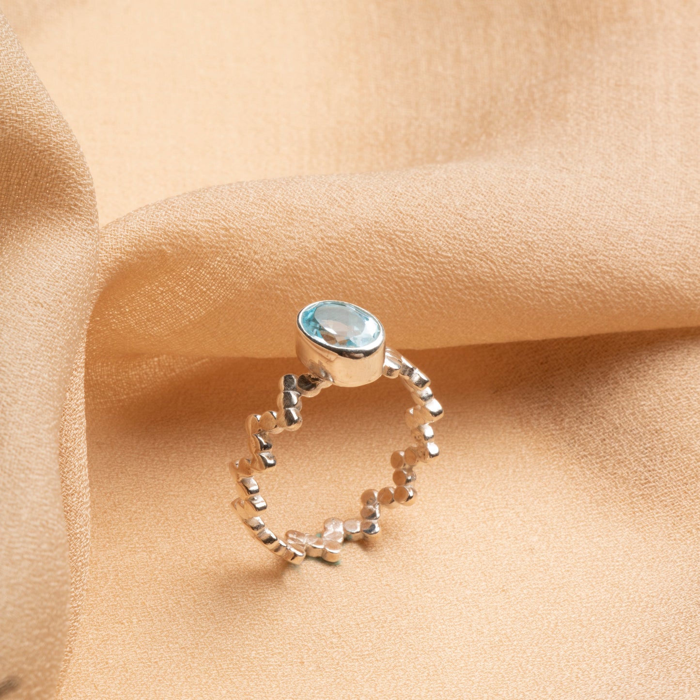Elegant Aquamarine Silver Ring – Handcrafted & Certified