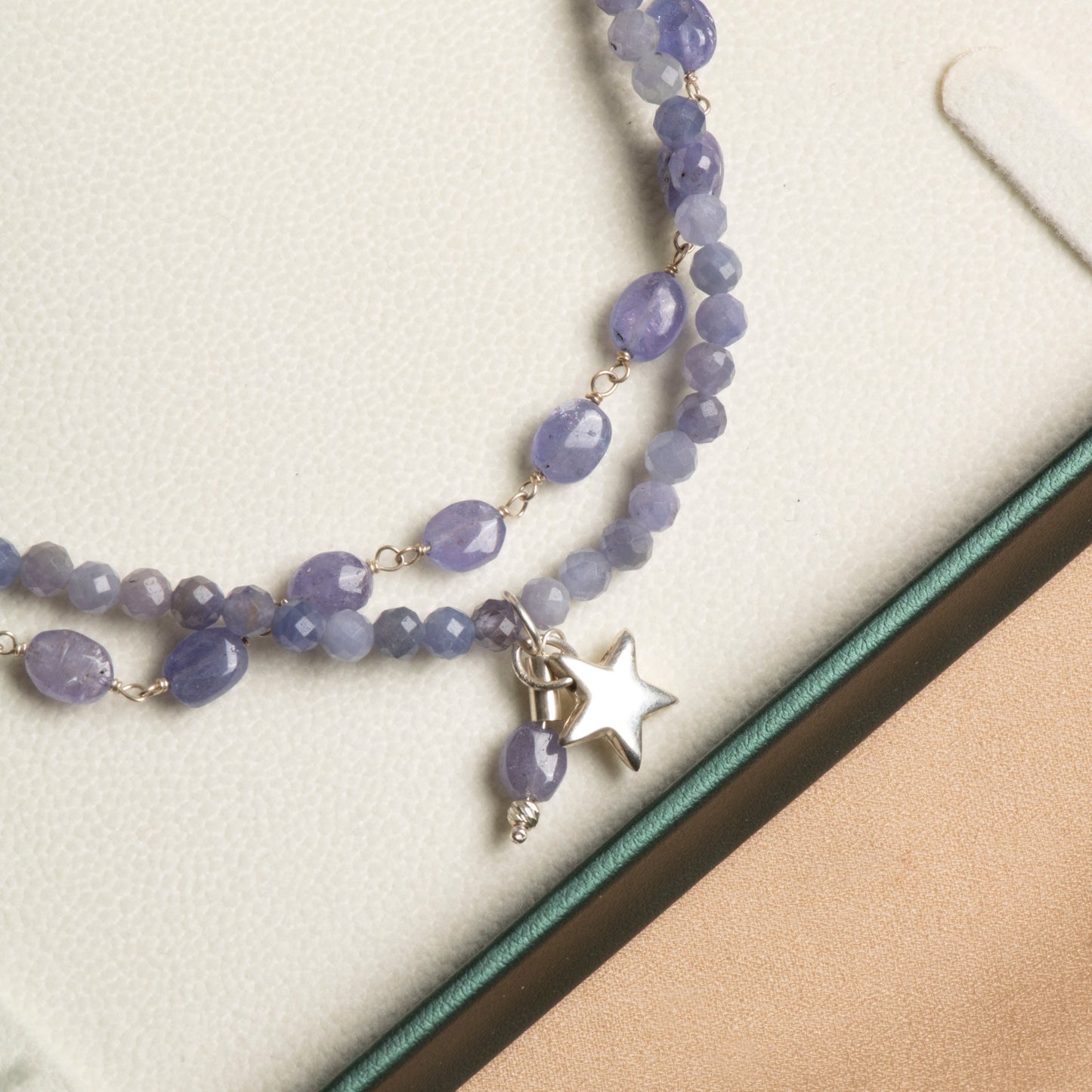Tanzanite Double Necklace Set – The Signature of Elegance with Silver Accessories