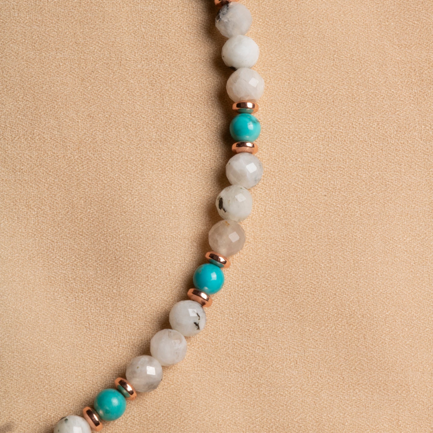 Silver Necklace with Moonstone and Turquoise Stone – Mystical Beauty and Positive Energy