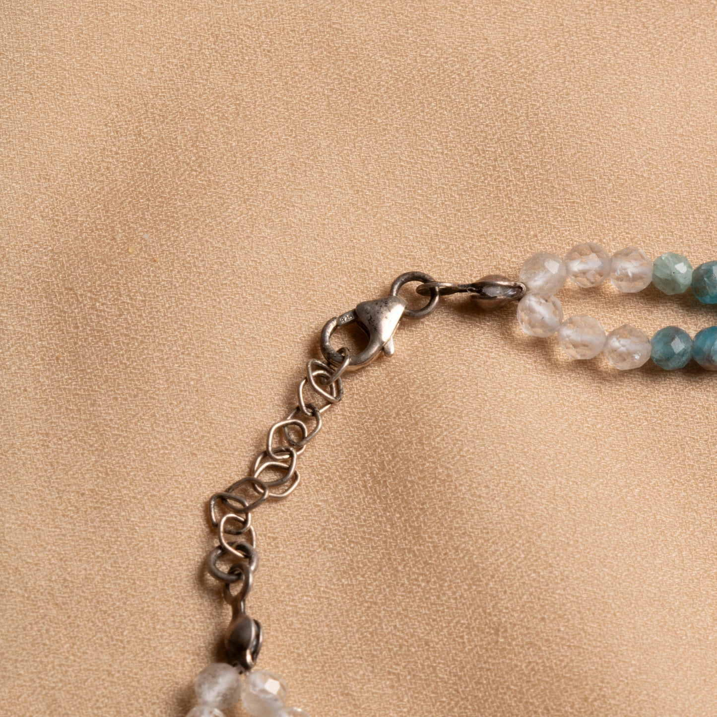 Crystal Quartz, Apatite & Aquamarine Bracelet – A Harmony of Elegance and Serenity