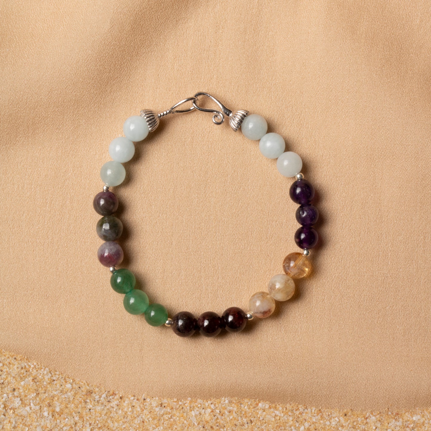 Oceanistone Aries Zodiac Bracelet – 6mm Natural Stones with 925 Sterling Silver Clasp
