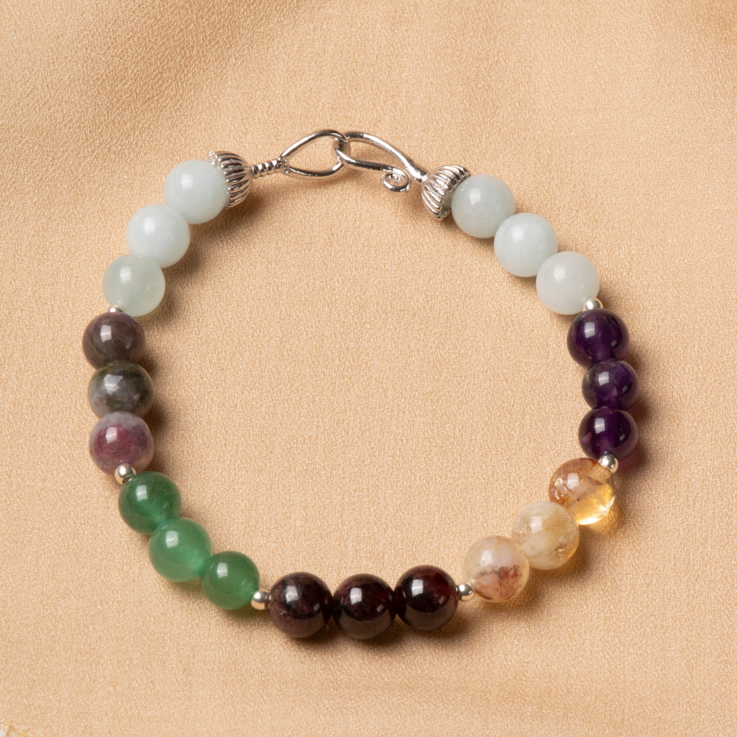 Oceanistone Aries Zodiac Bracelet – 6mm Natural Stones with 925 Sterling Silver Clasp