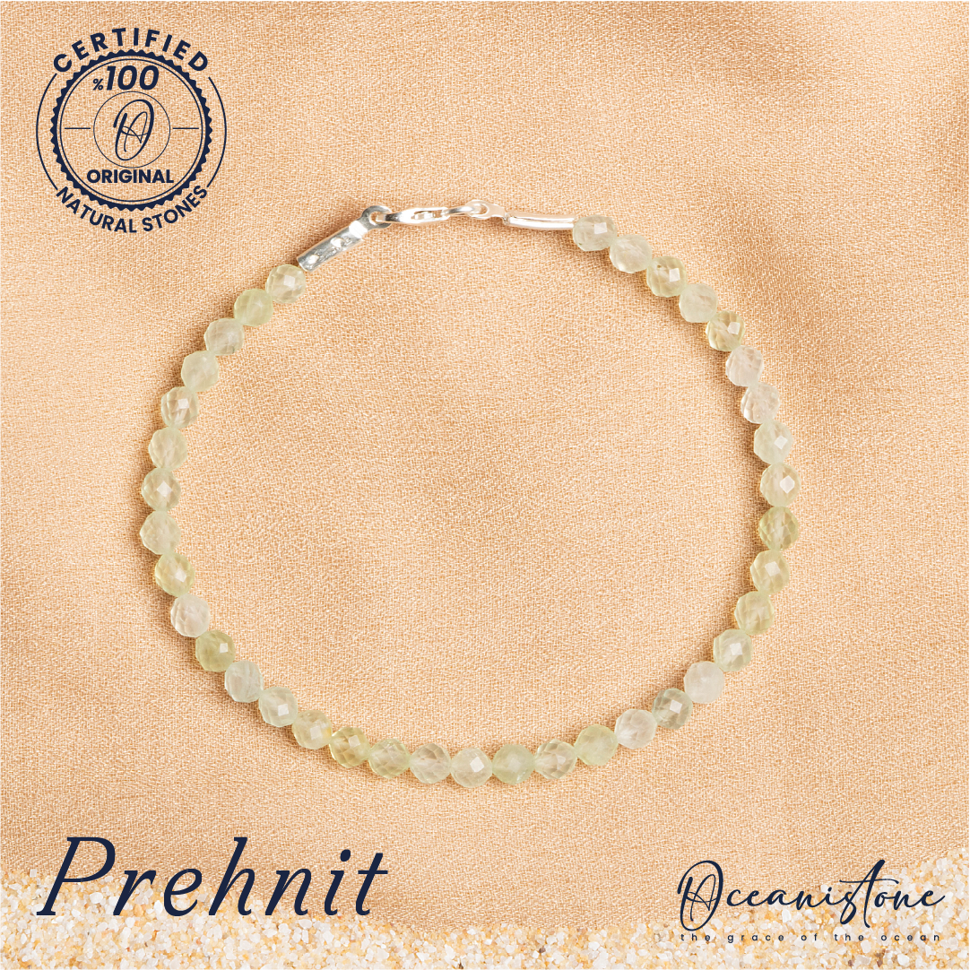 Tranquil Glow: Prehnite Bracelet by Oceanistone