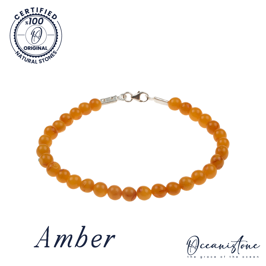 Golden Glow: Amber Bracelet by Oceanistone