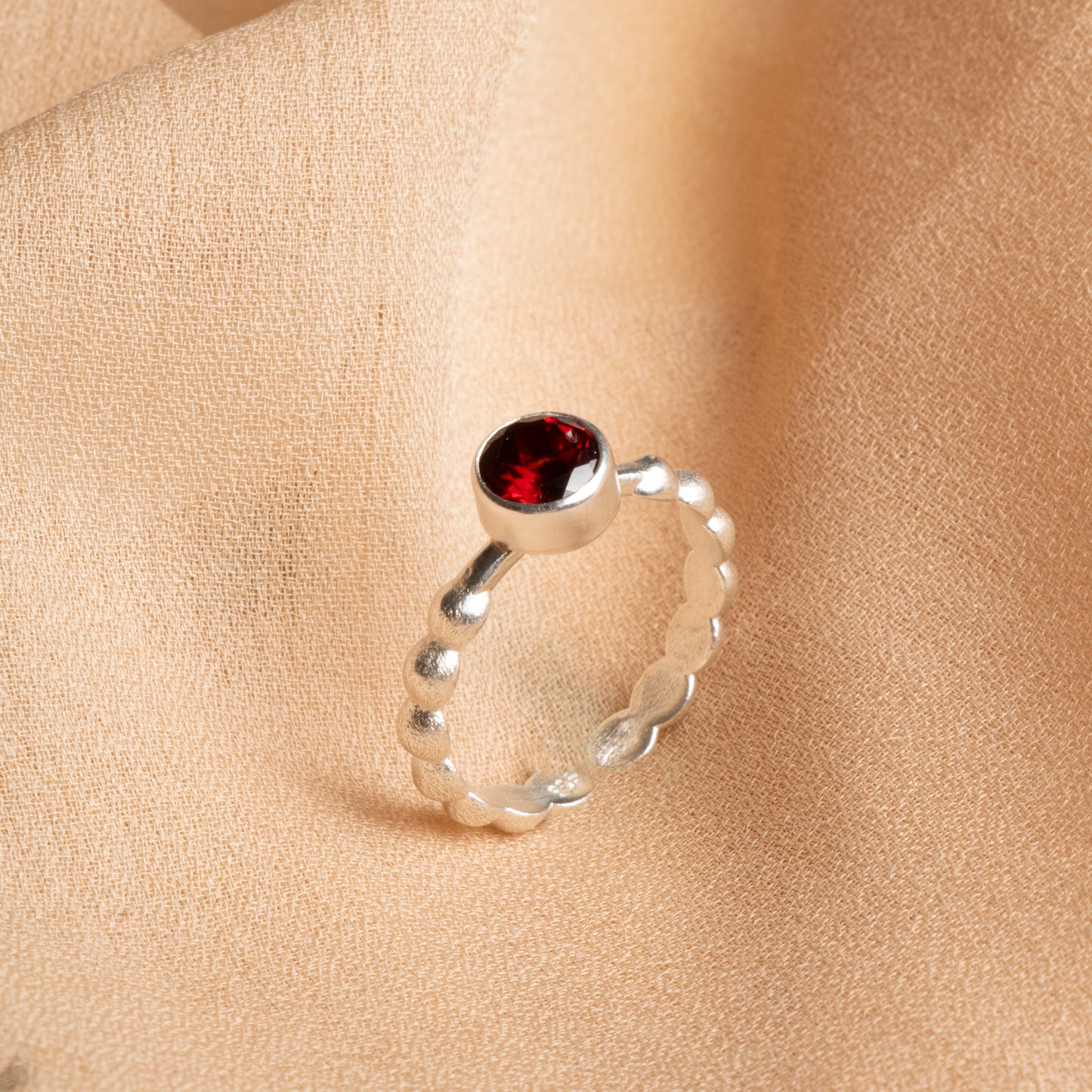 Timeless Garnet Sterling Silver Ring – A Symbol of Passion & Strength