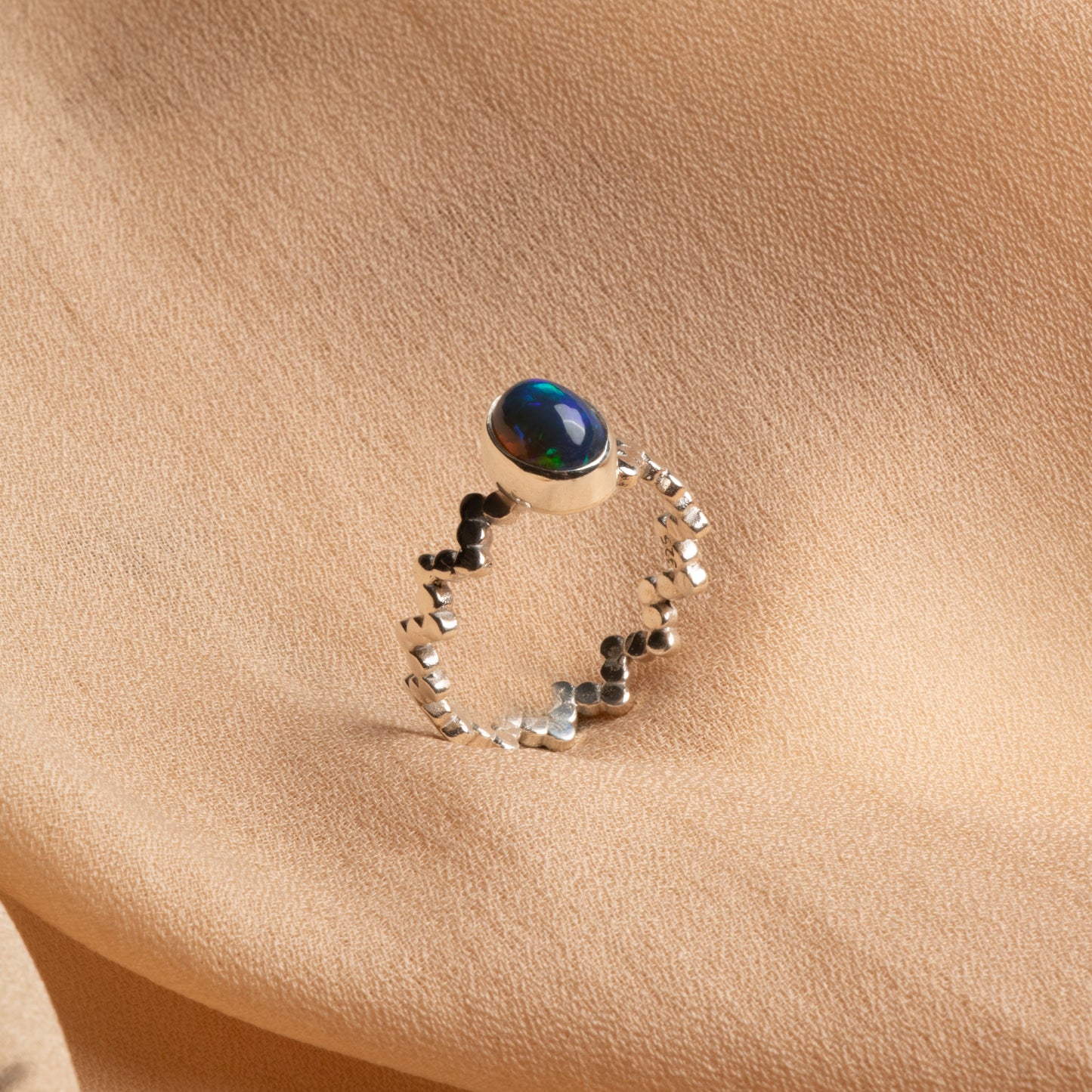 Mystical Opal Sterling Silver Ring – Radiant Elegance