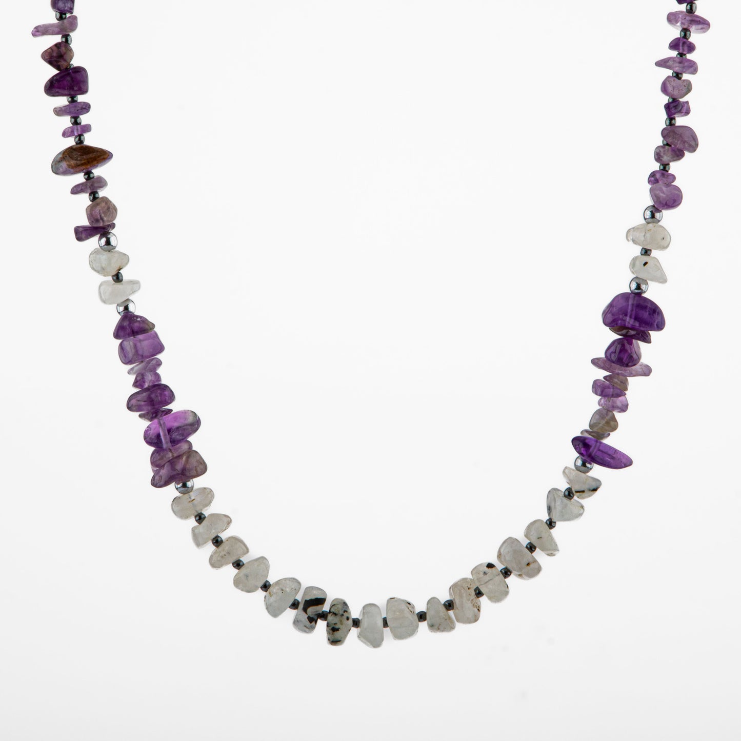 Amethyst, Moonstone Natural Stone Necklace