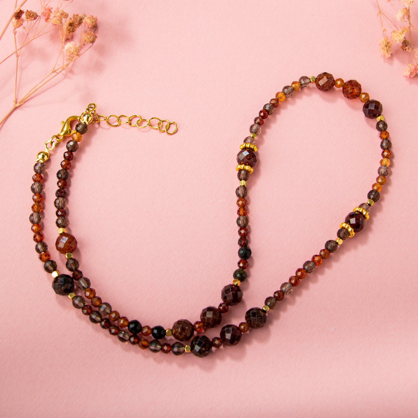 Agate Smoky Quartz Natural Stone Necklace