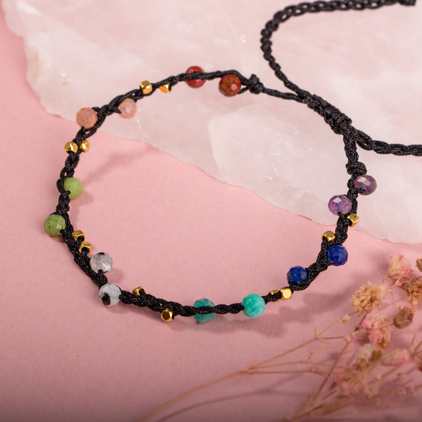 Chakra Natural Stone Macrame Design Bracelet