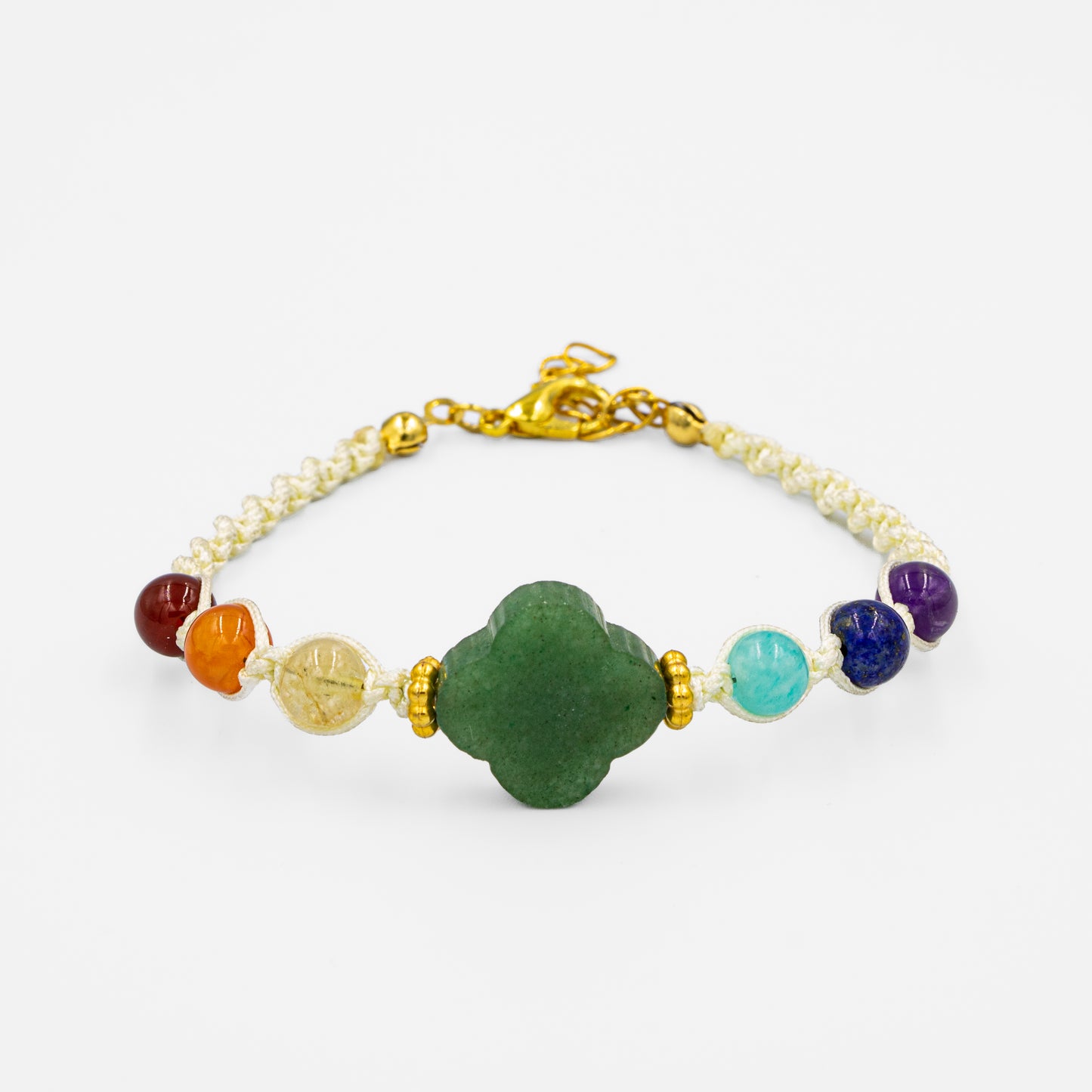 Chakra Natural Stone Silver Detailed Bracelet