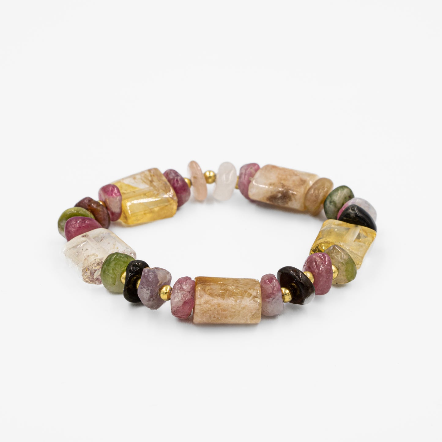 Citrine and Tourmaline Natural Stone Special Design Bracelet