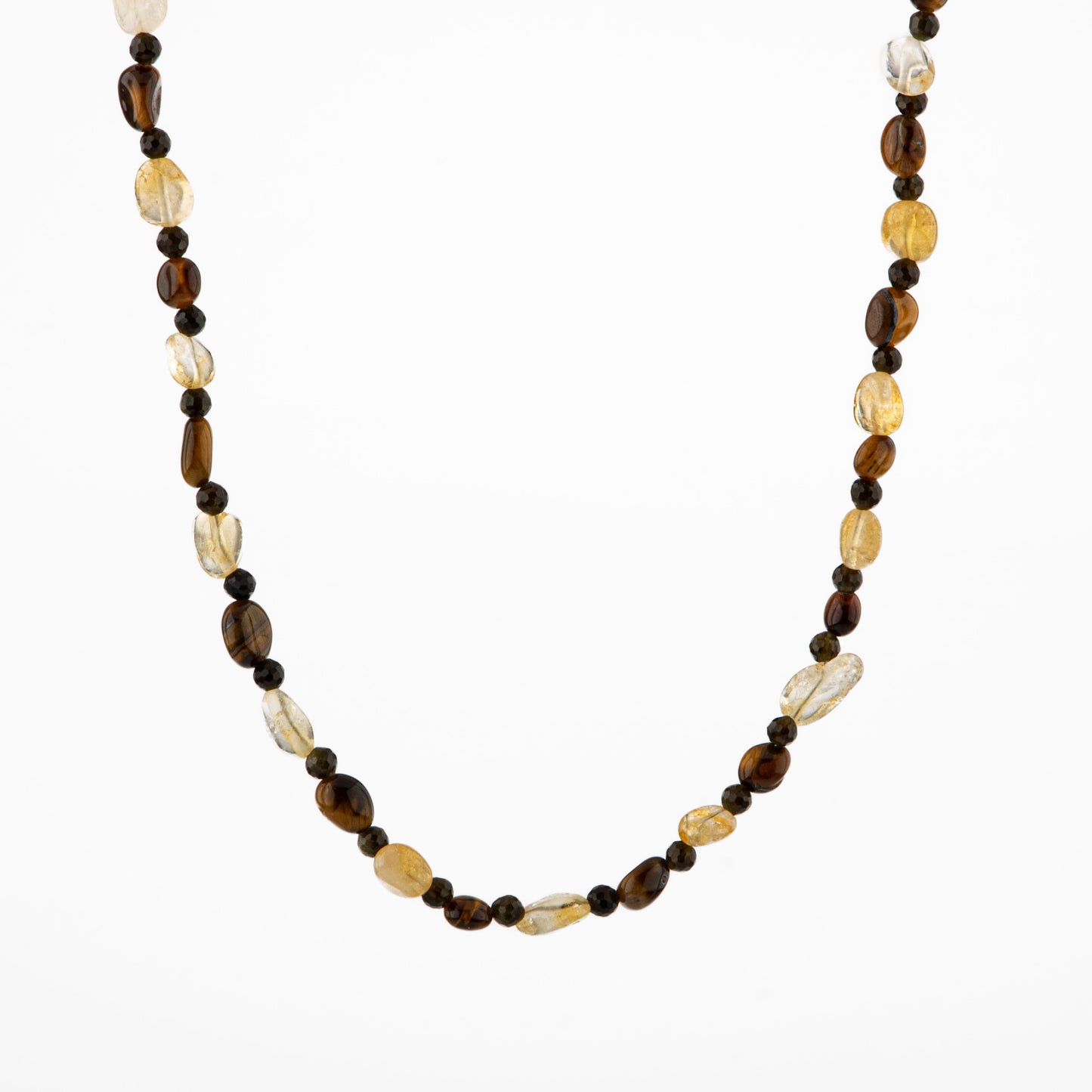 Citrine and Tiger Eye Natural Stone Necklace