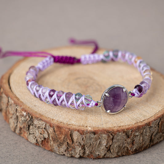 Ametrine Natural Stone Macrame Design Bracelet