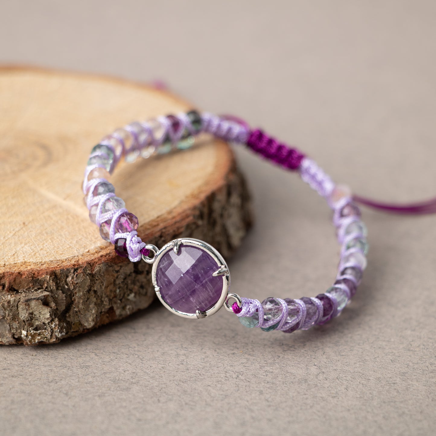 Ametrine Natural Stone Macrame Design Bracelet