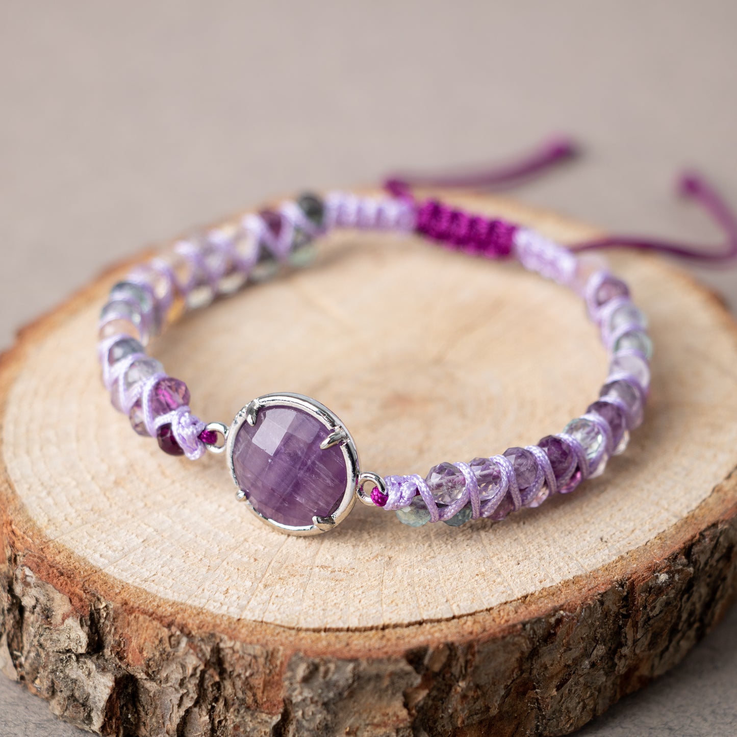 Ametrine Natural Stone Macrame Design Bracelet